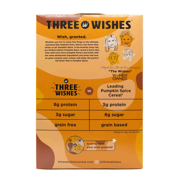 Three Wishes launches limited-edition Pumpkin Spice cereal - FoodBev Media