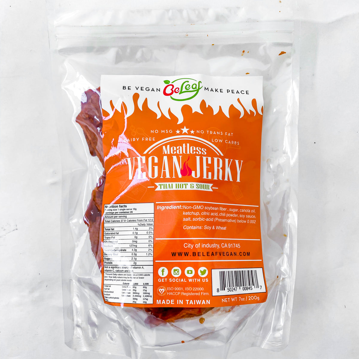 BeLeaf Vegan Jerky Thai Hot &amp; Sour