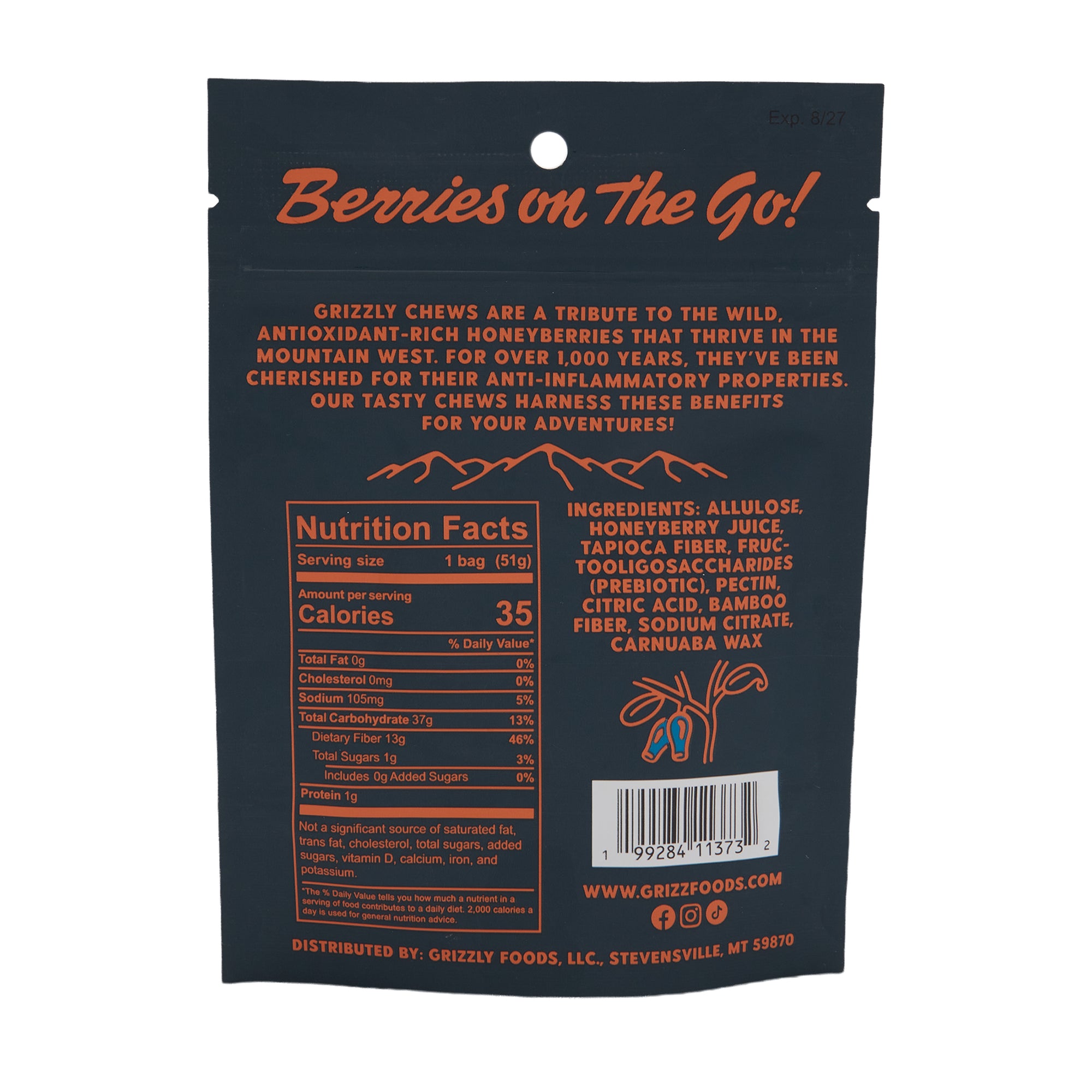 Grizzly Chews Gummies Honeyberry