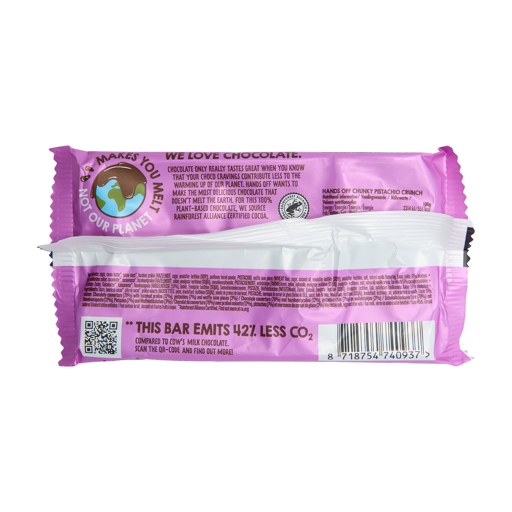 Hands Off Chocolate Bar Chunky Pistachio Crunch