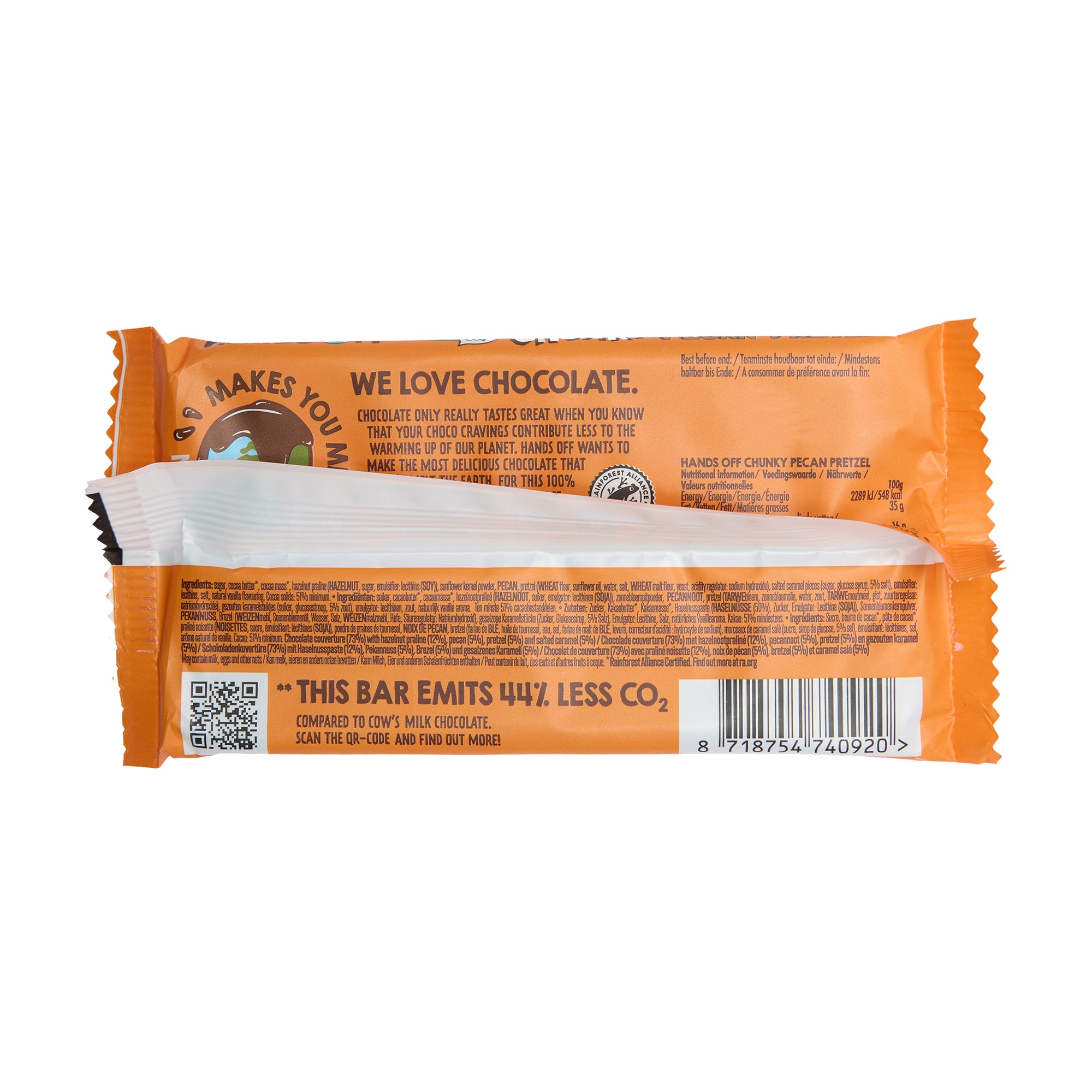 Hands Off Chocolate Bar Chunky Pecan Pretzel