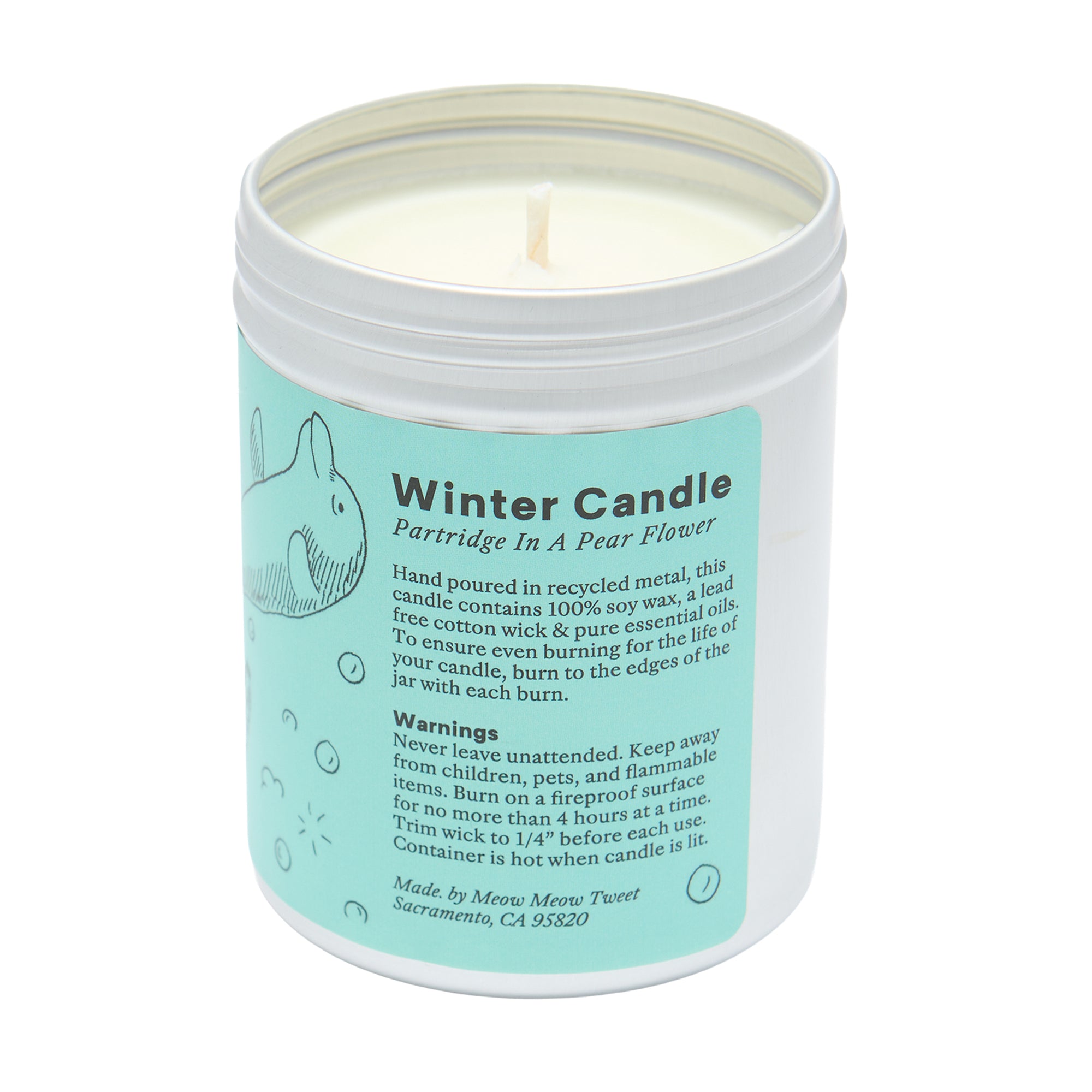 Meow Meow Tweet Holiday Candle Partridge in a Pear Flower