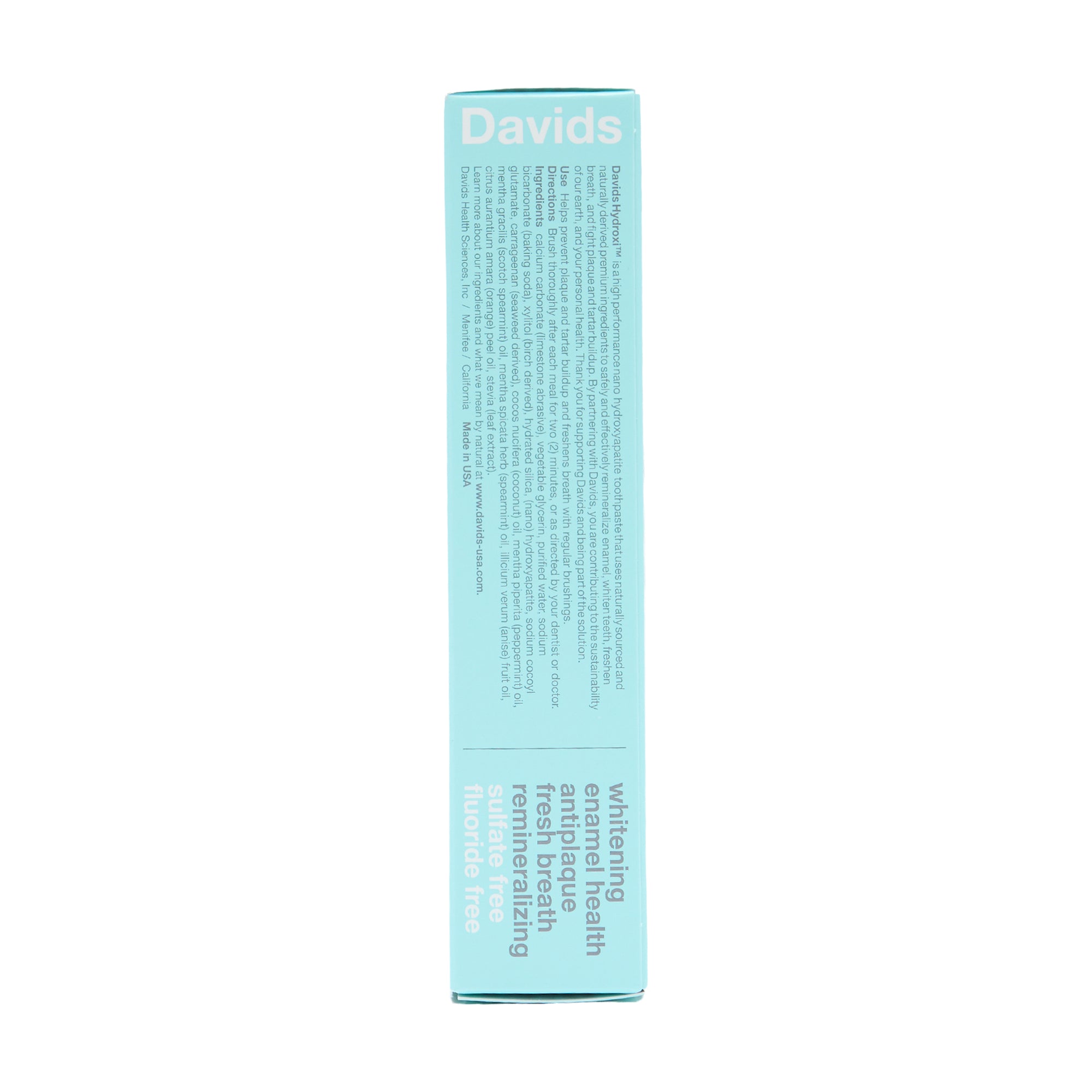 Davids Natural Toothpaste Whitening + Enamel Health Spearmint