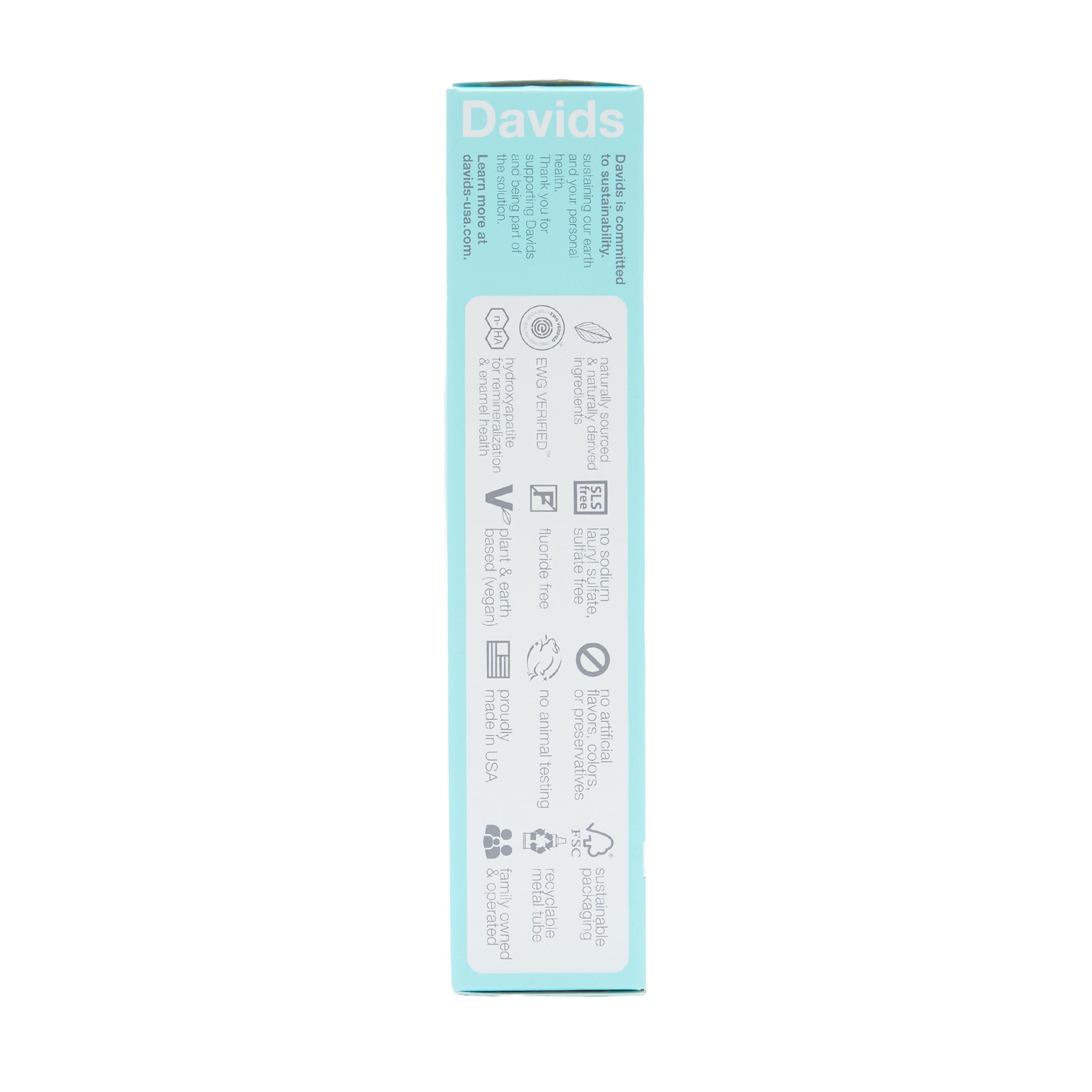 Davids Natural Toothpaste Whitening + Enamel Health Spearmint