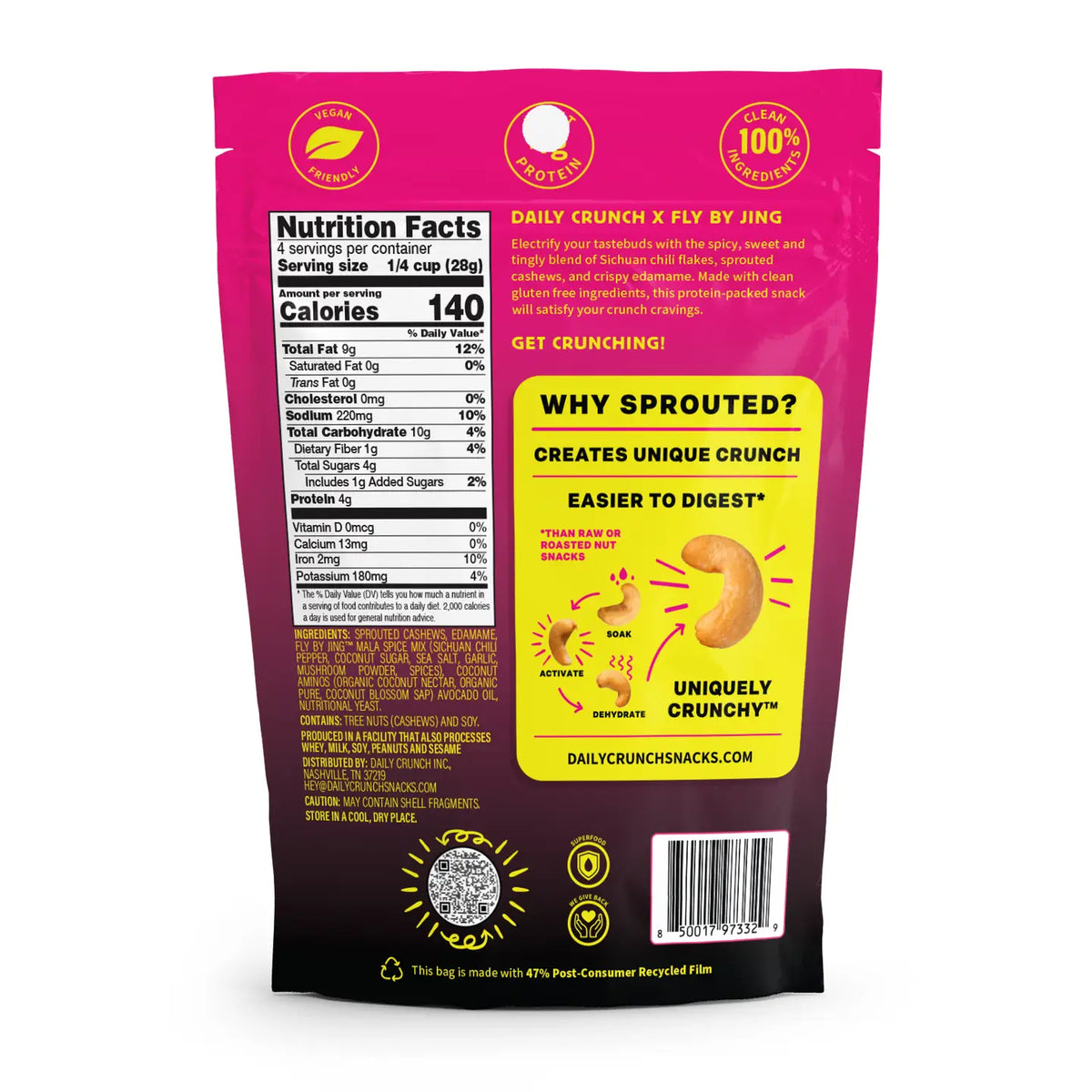 Daily Crunch Cashews Sichuan 4oz