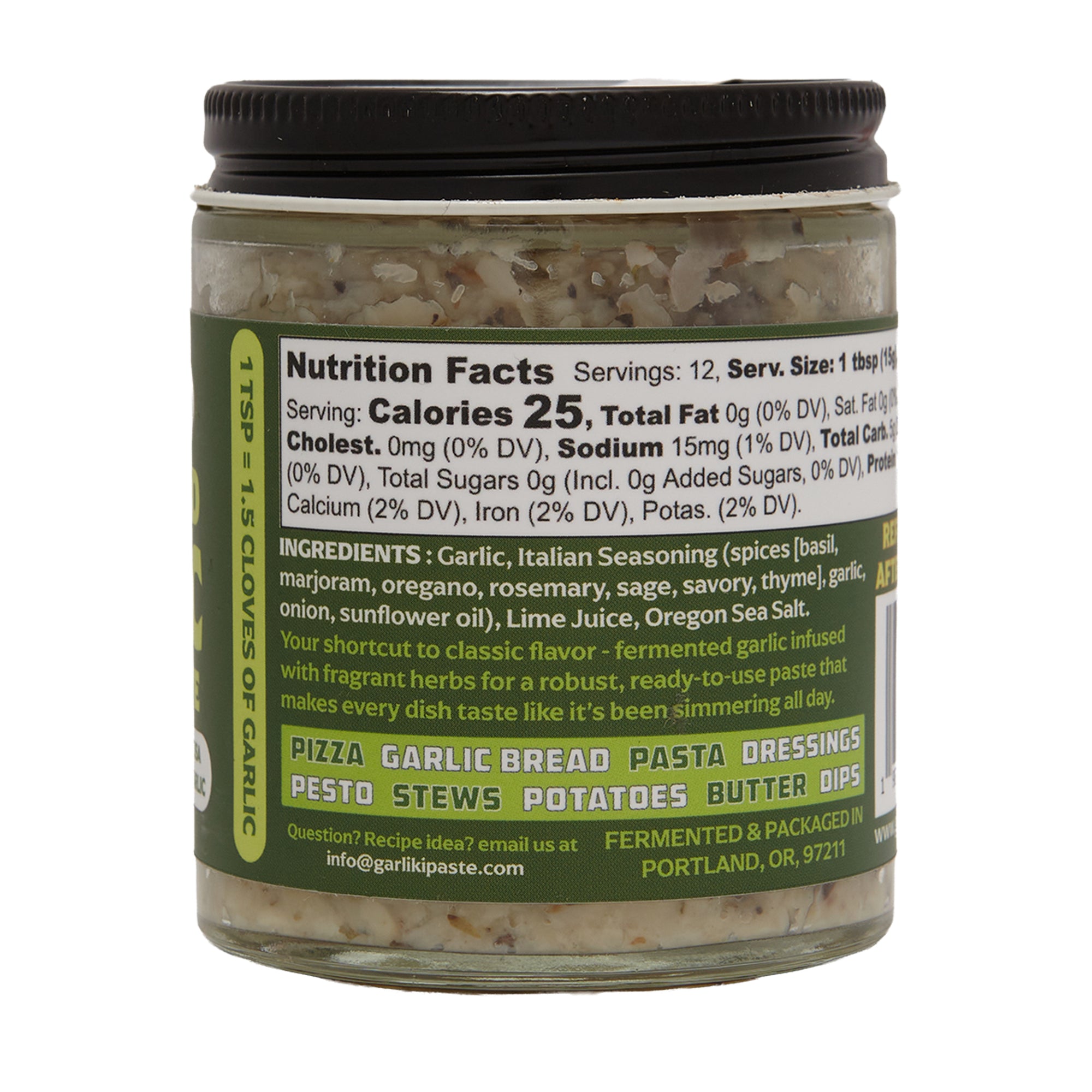 Garliki Fermented Garlic Paste Italian Herb