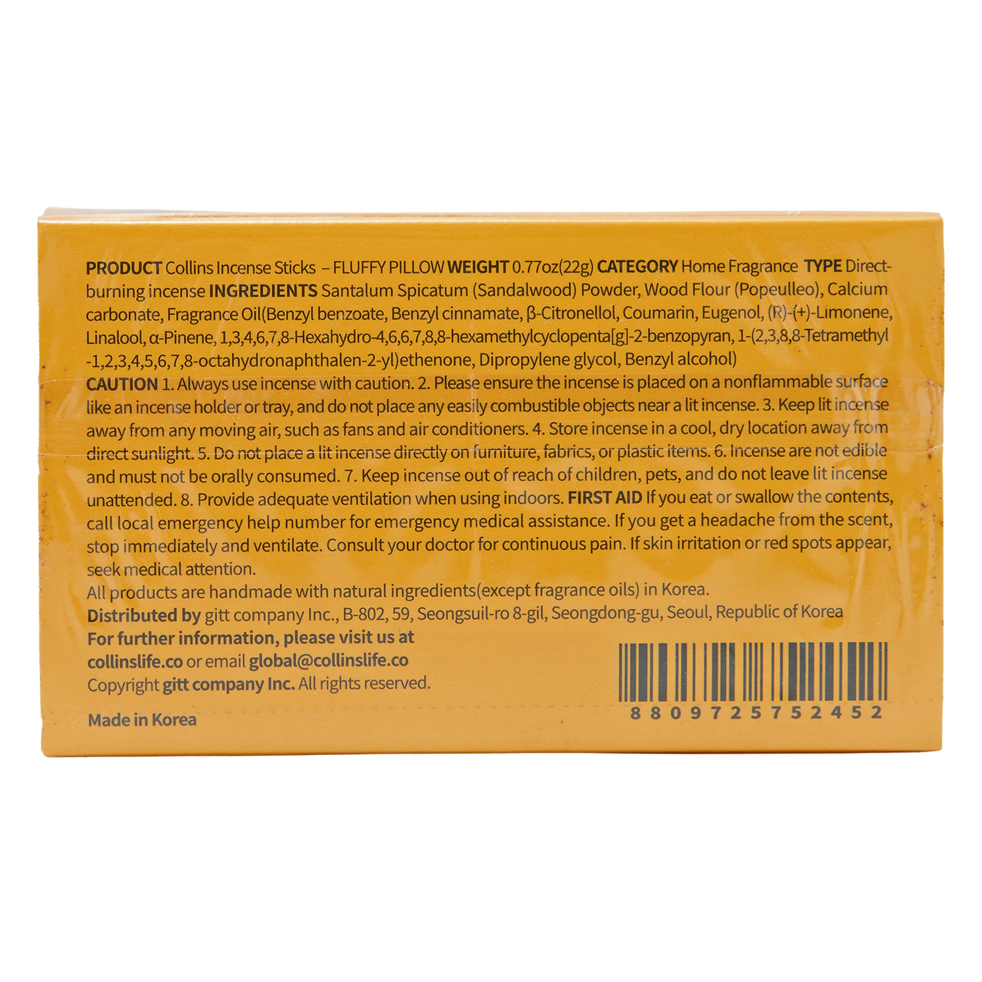 Ameico Collins Incense Fluffy Pillow