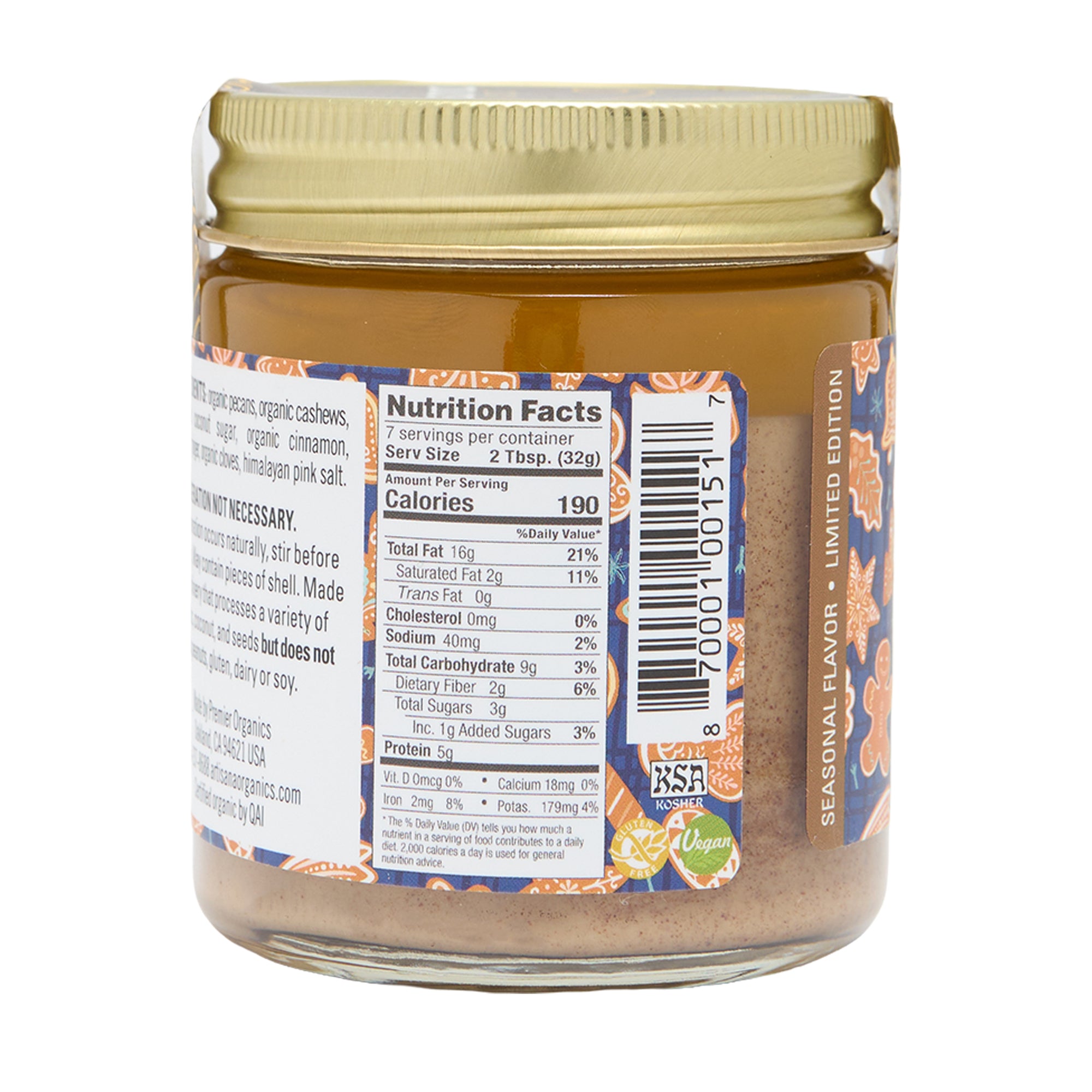 Artisana Organics Pecan Butter Gingerbread