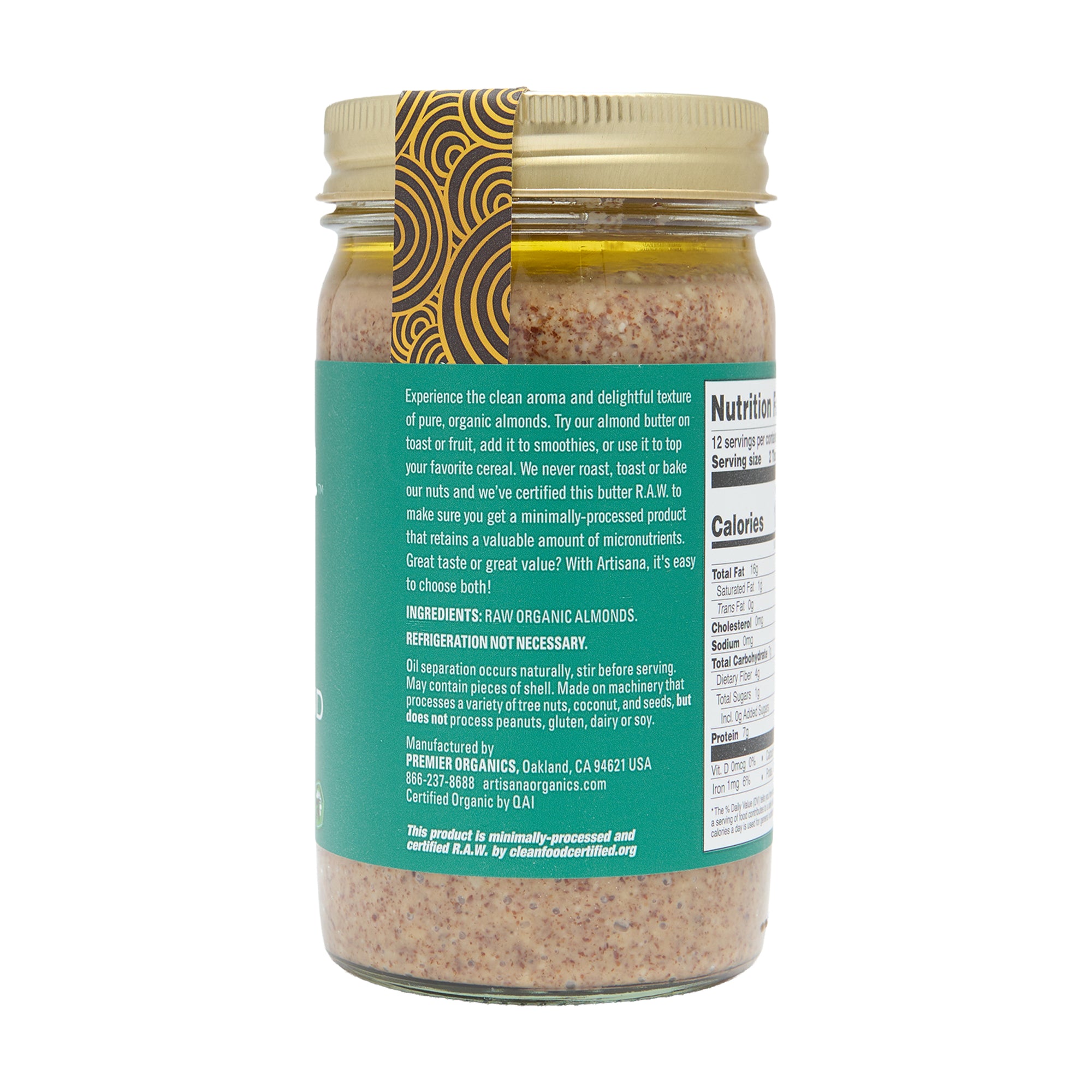 Artisana Organics Raw Almond Butter 14oz