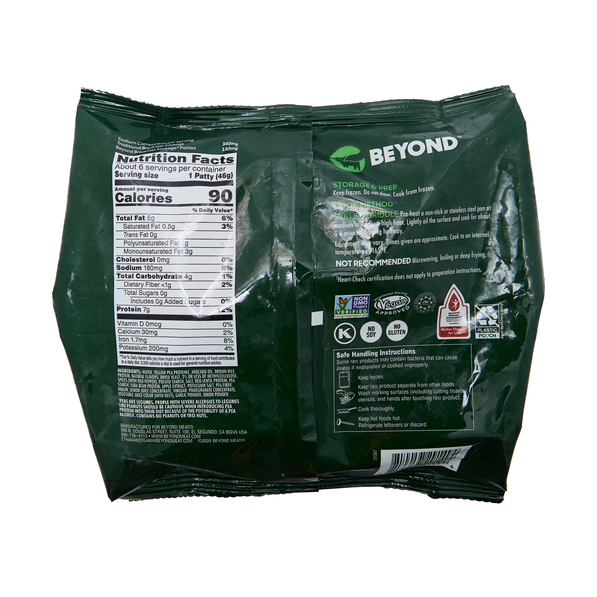 Beyond Meat Beyond Breakfast Sausage Patties Spicy Bag