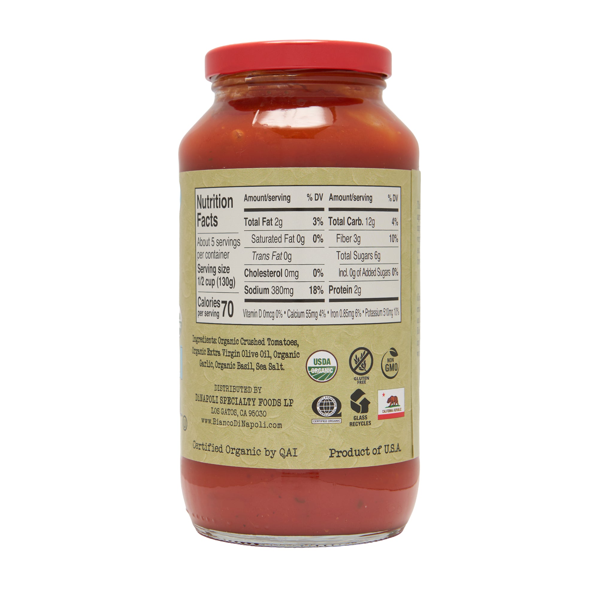 Bianco DiNapoli Tomato Basil Sauce