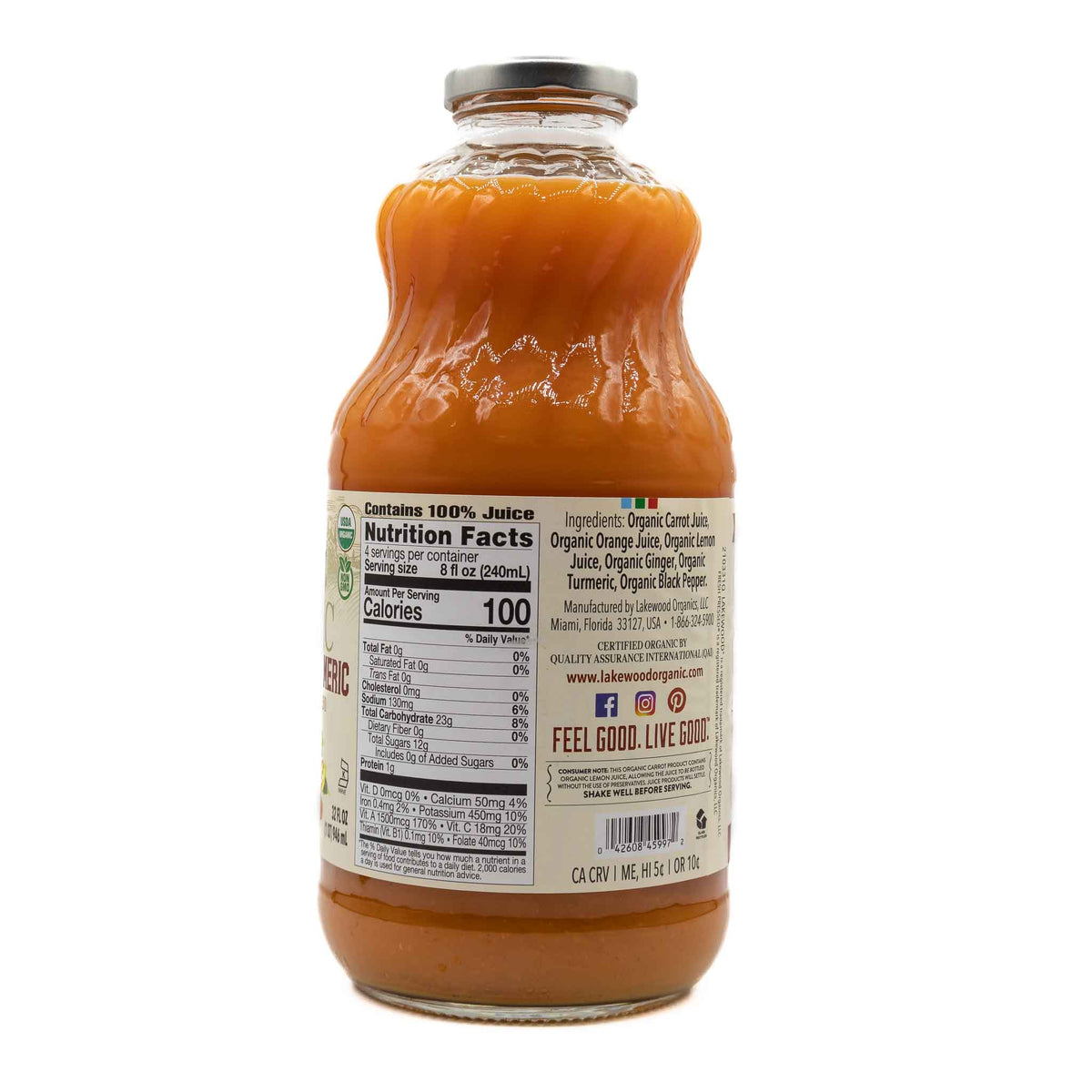 Lakewood Carrot Ginger Turmeric Juice