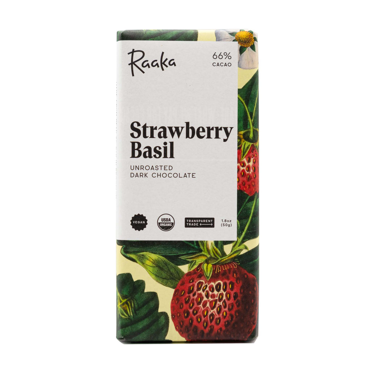 Raaka Chocolate Bar Strawberry Basil