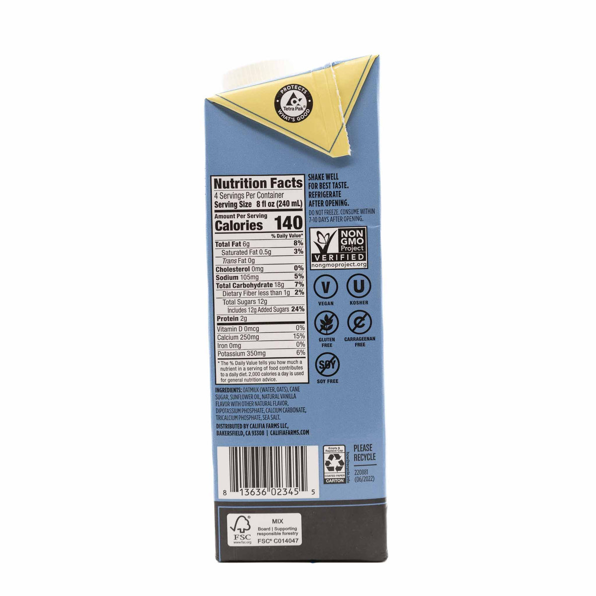 Califia Oat Milk Barista Blend Vanilla