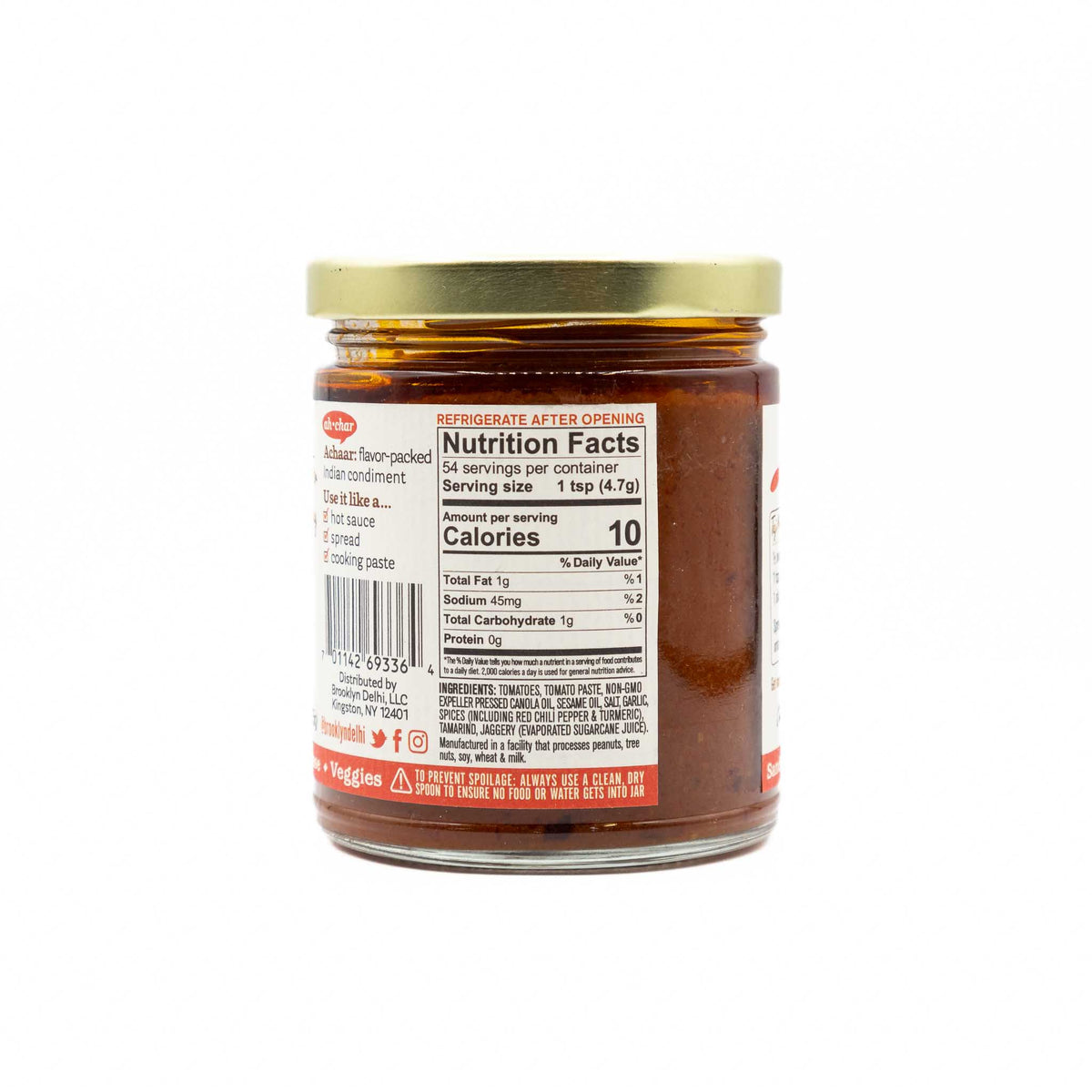 Brooklyn Delhi Sauce Achaar Tomato Chili 9 oz