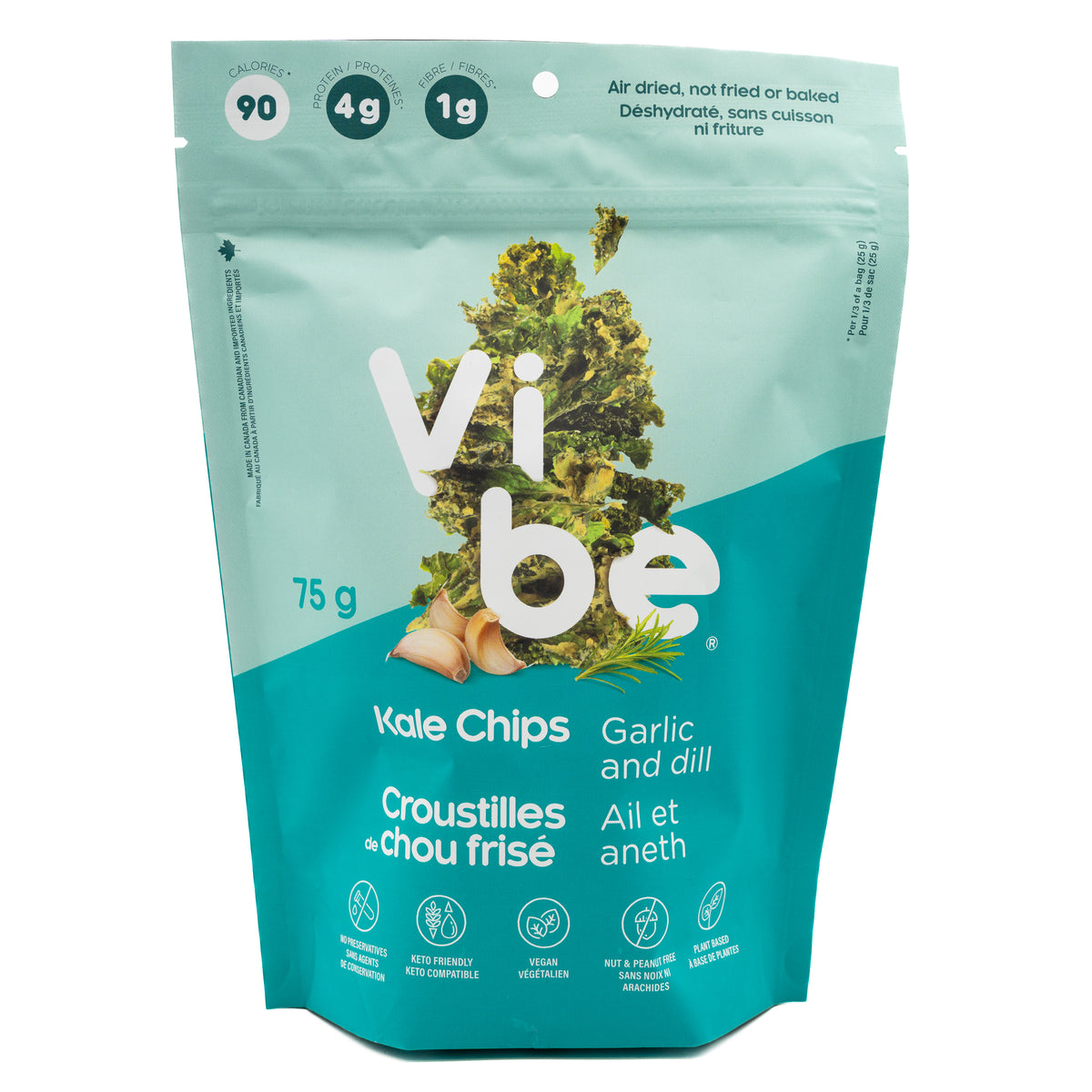 Vibe Foods Kale Chips Garlic &amp; Dill