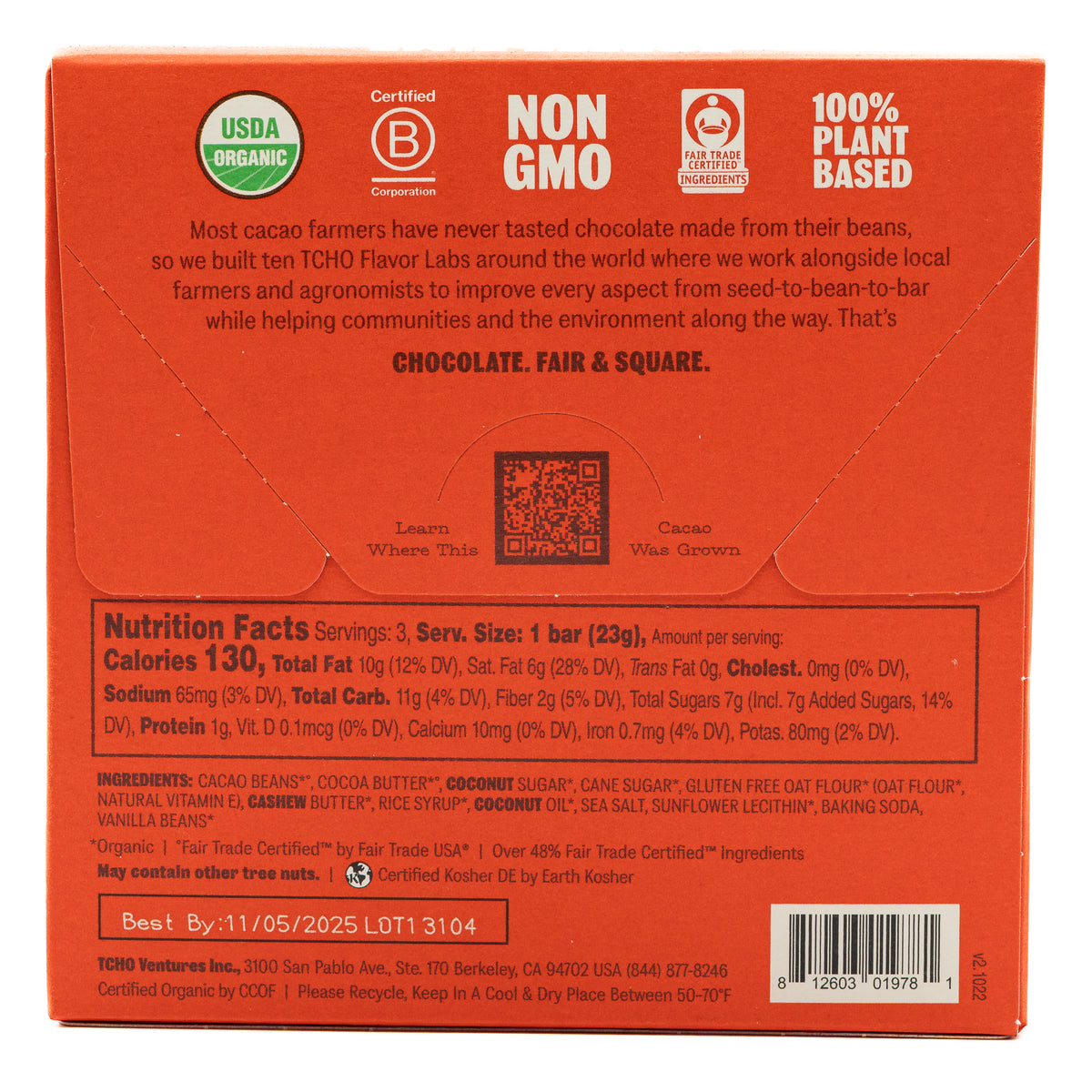 TCHO Chocolate Bar Toffee Time