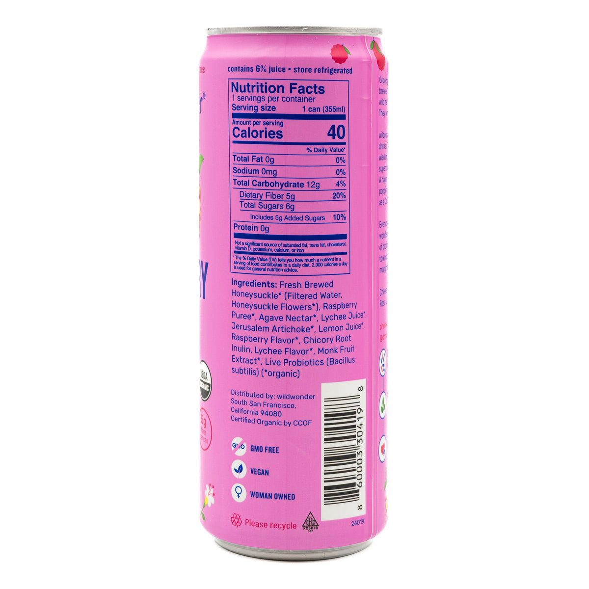 Wildwonder Sparkling Drink Raspberry Lychee