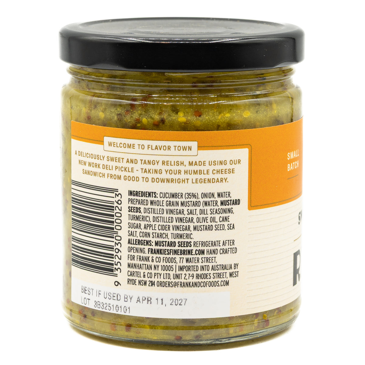 Frankies Fine Brine Relish Sweet Mustard