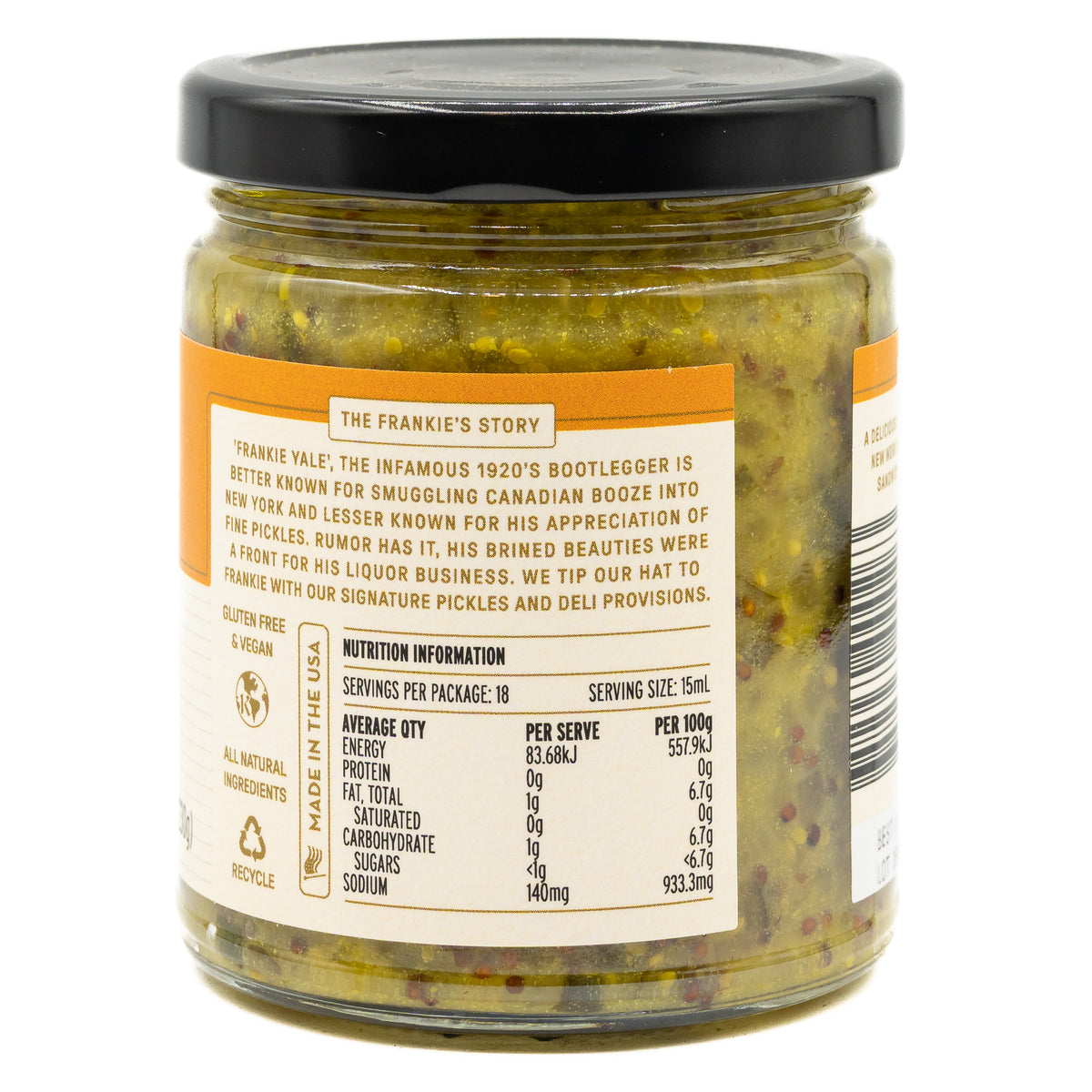 Frankies Fine Brine Relish Sweet Mustard