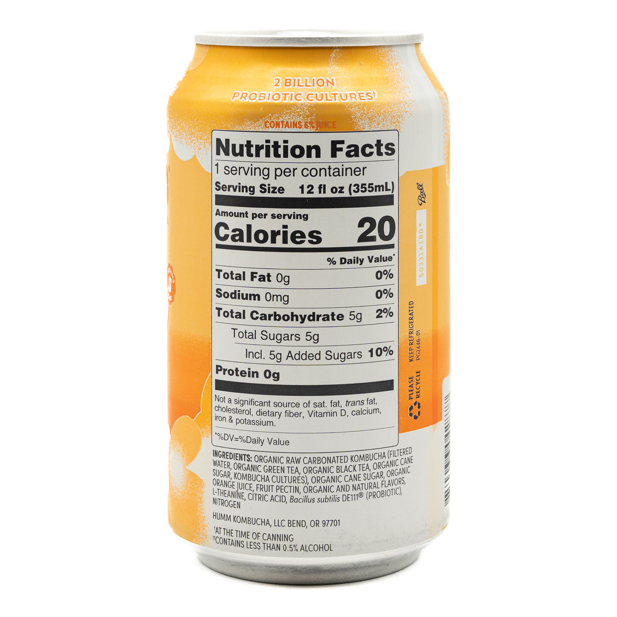 Humm Kombucha Nitro Orange