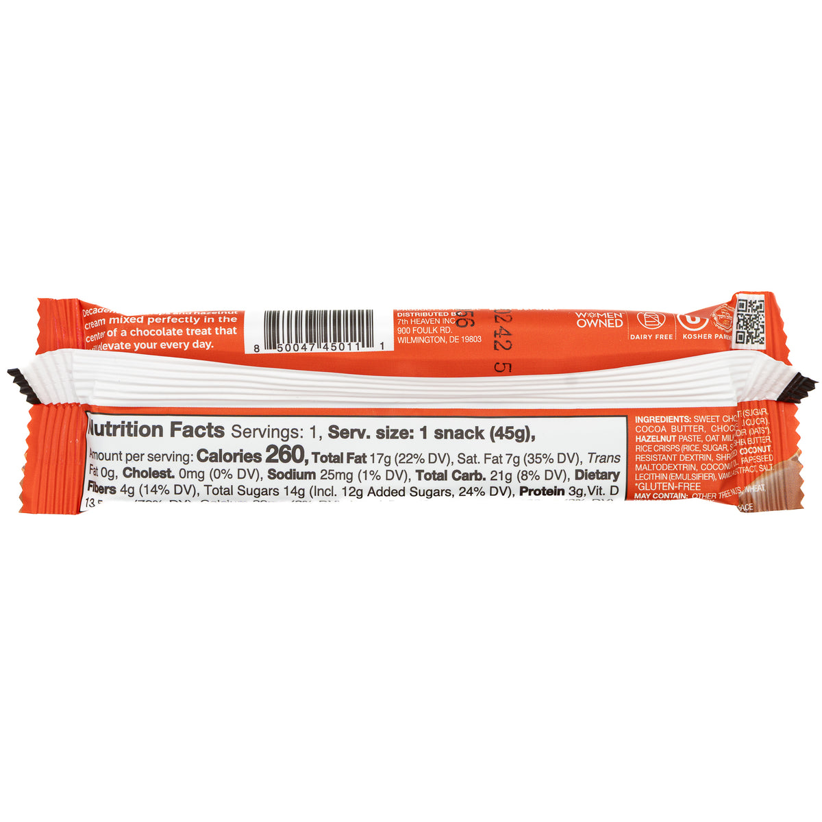 7th Heaven Candy Bar Hazelnut Cream &amp; Rice Crisps