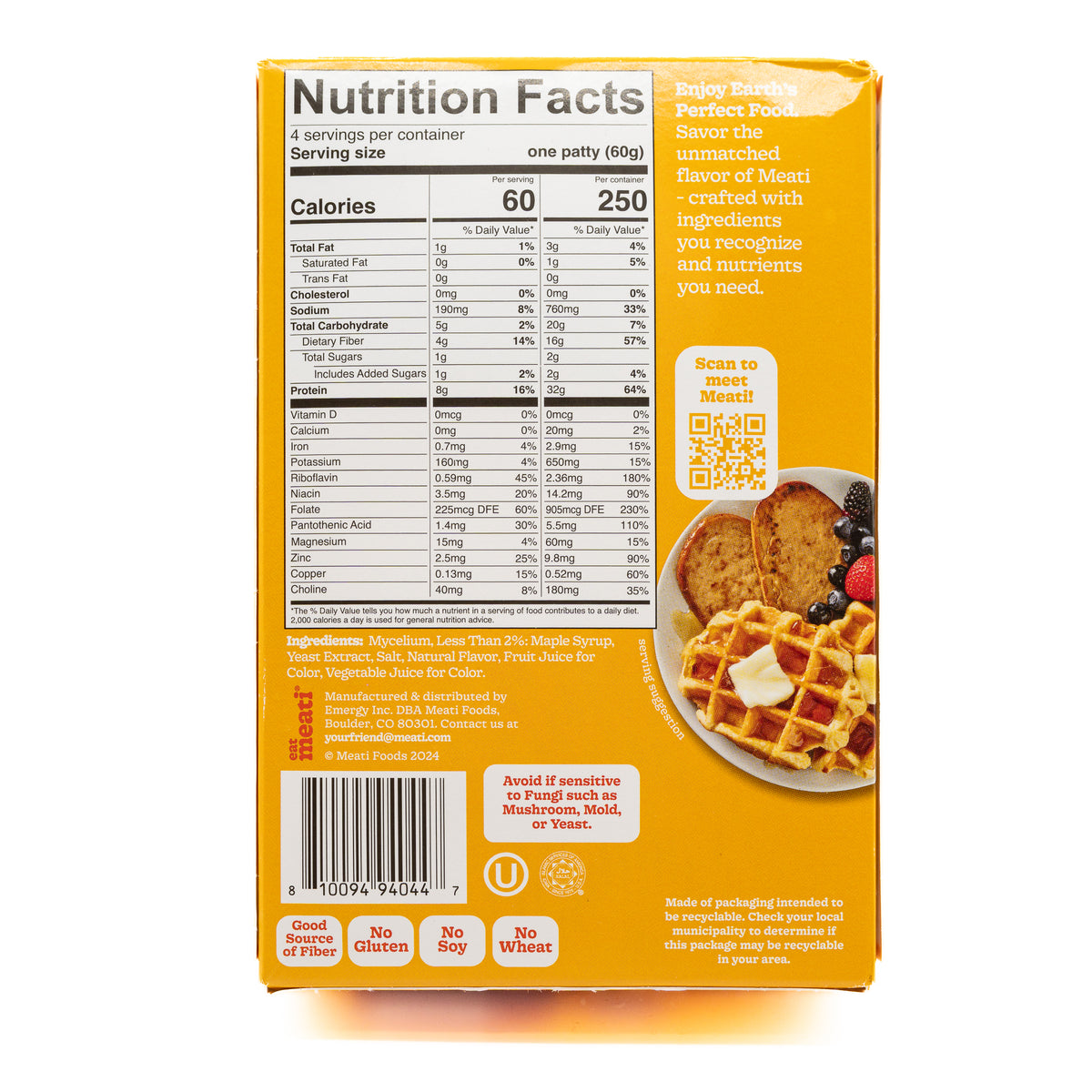 Meati Breakfast Sausage Patty Maple