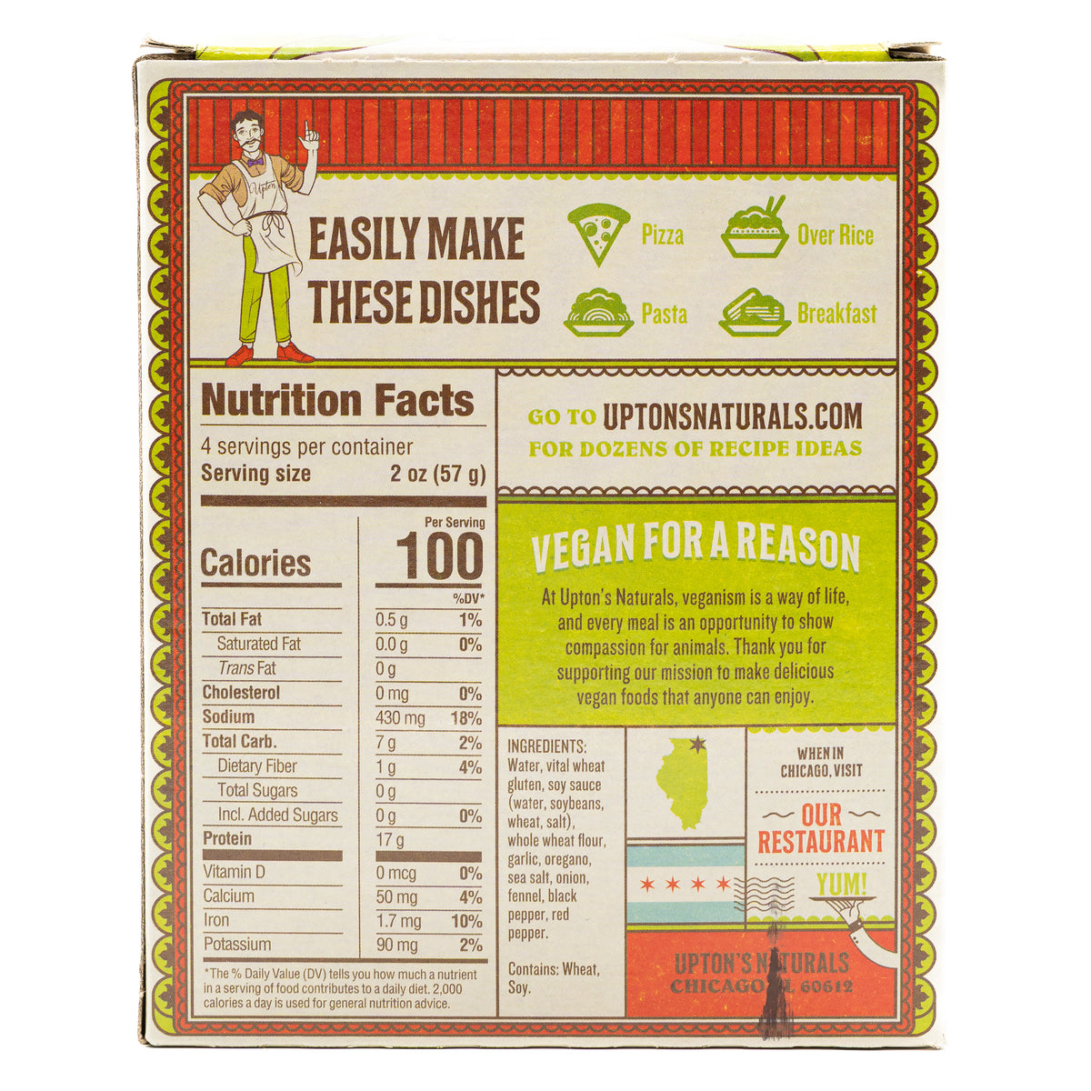 Uptons Naturals Seitan Italian Sausage