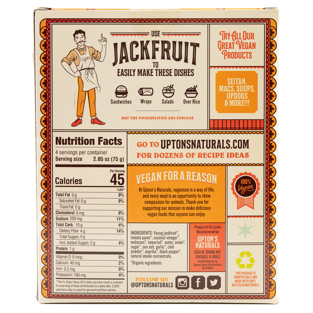 Uptons Naturals Jackfruit BBQ