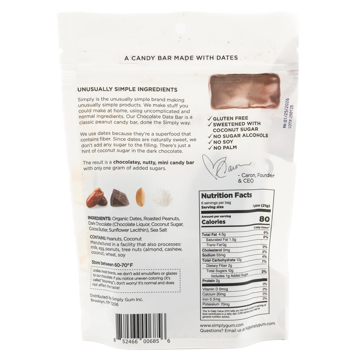 Simply Gum Candy Bars Salted Peanut