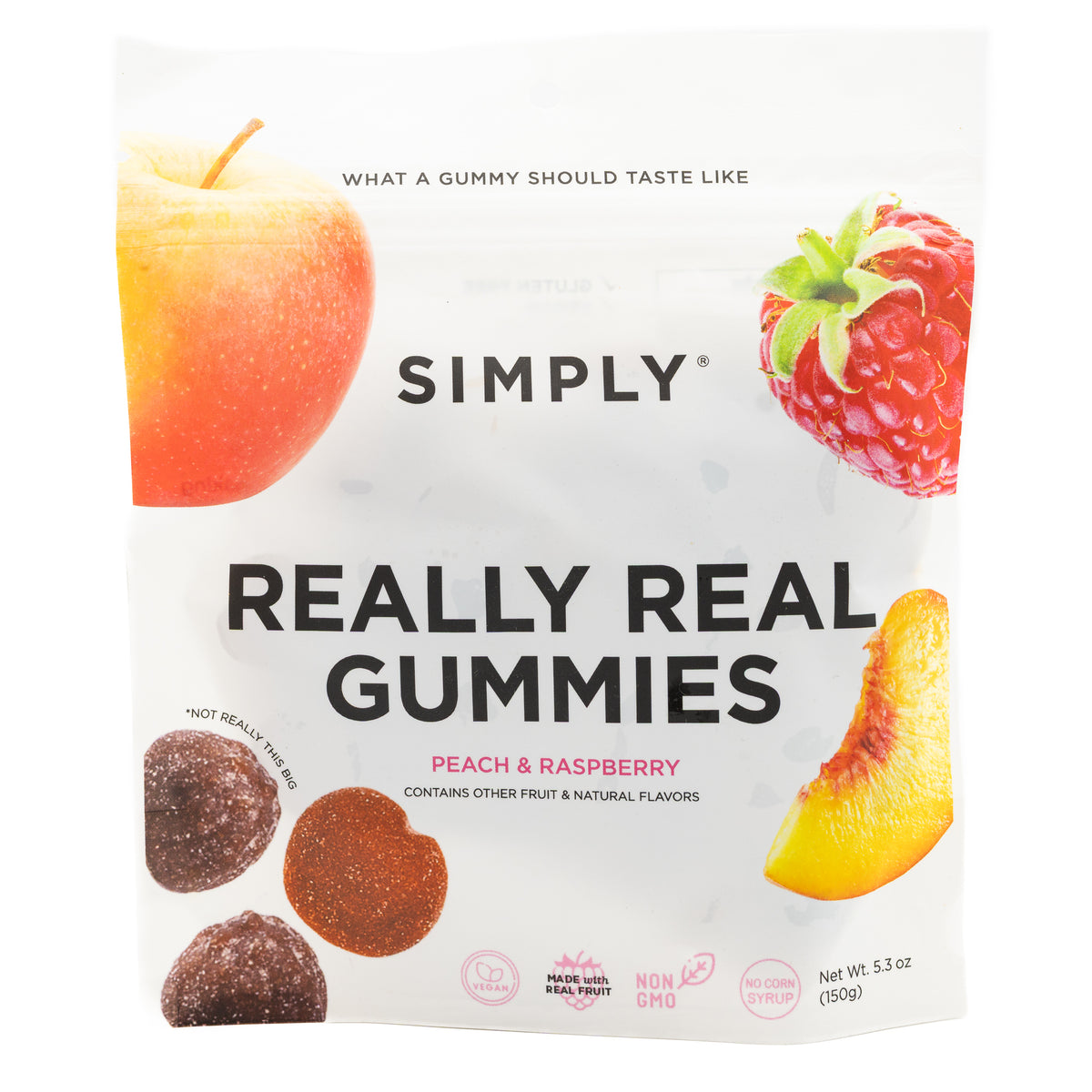 Simply Gum Fruit Gummies Peach Raspberry