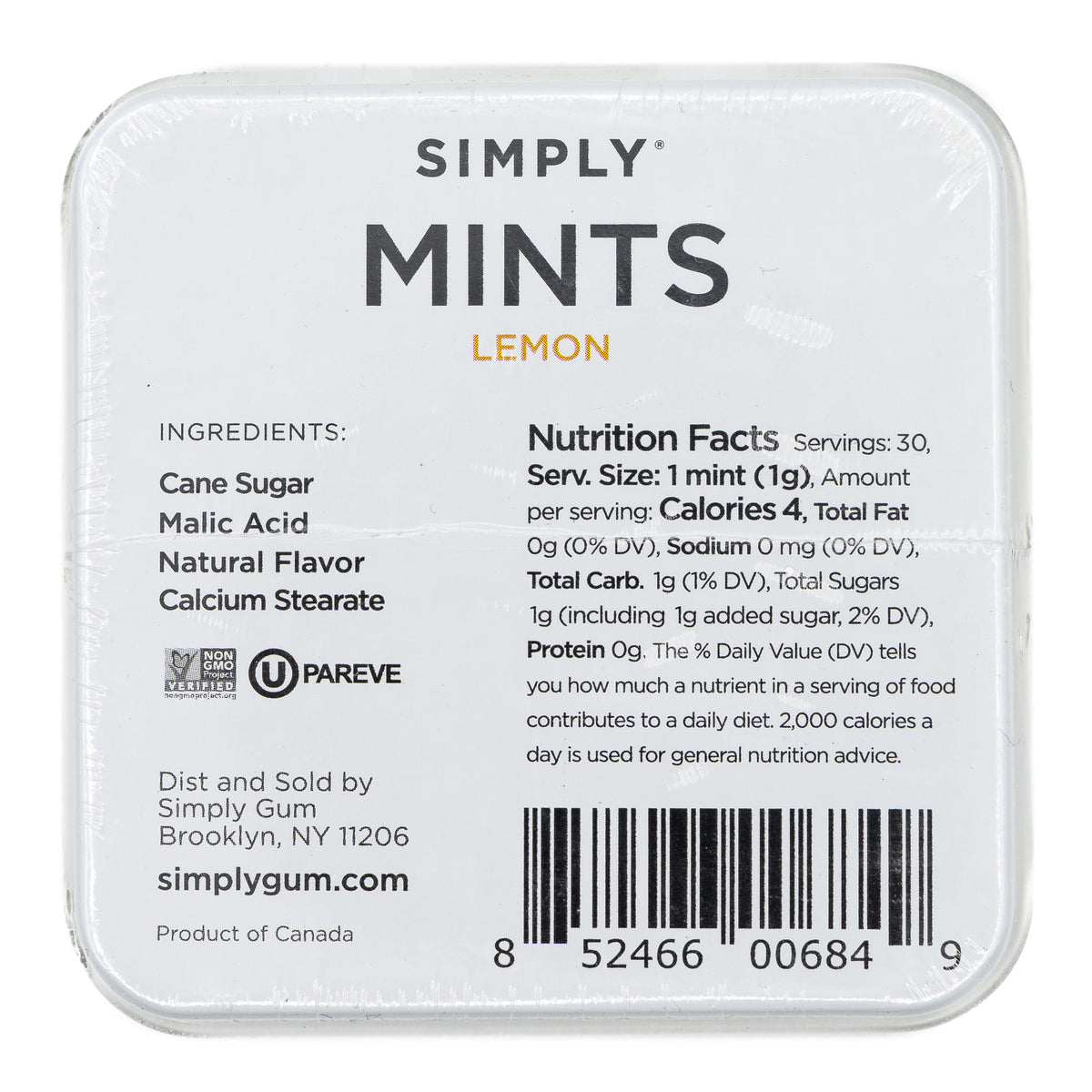 Simply Gum Mints Meyer Lemon