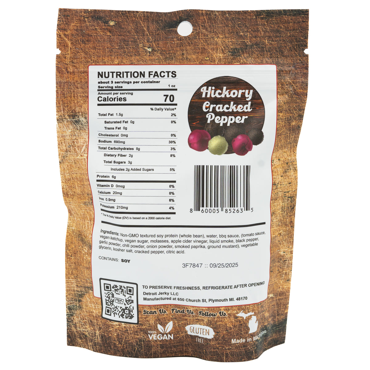 Detroit Jerky Hickory Cracked Pepper