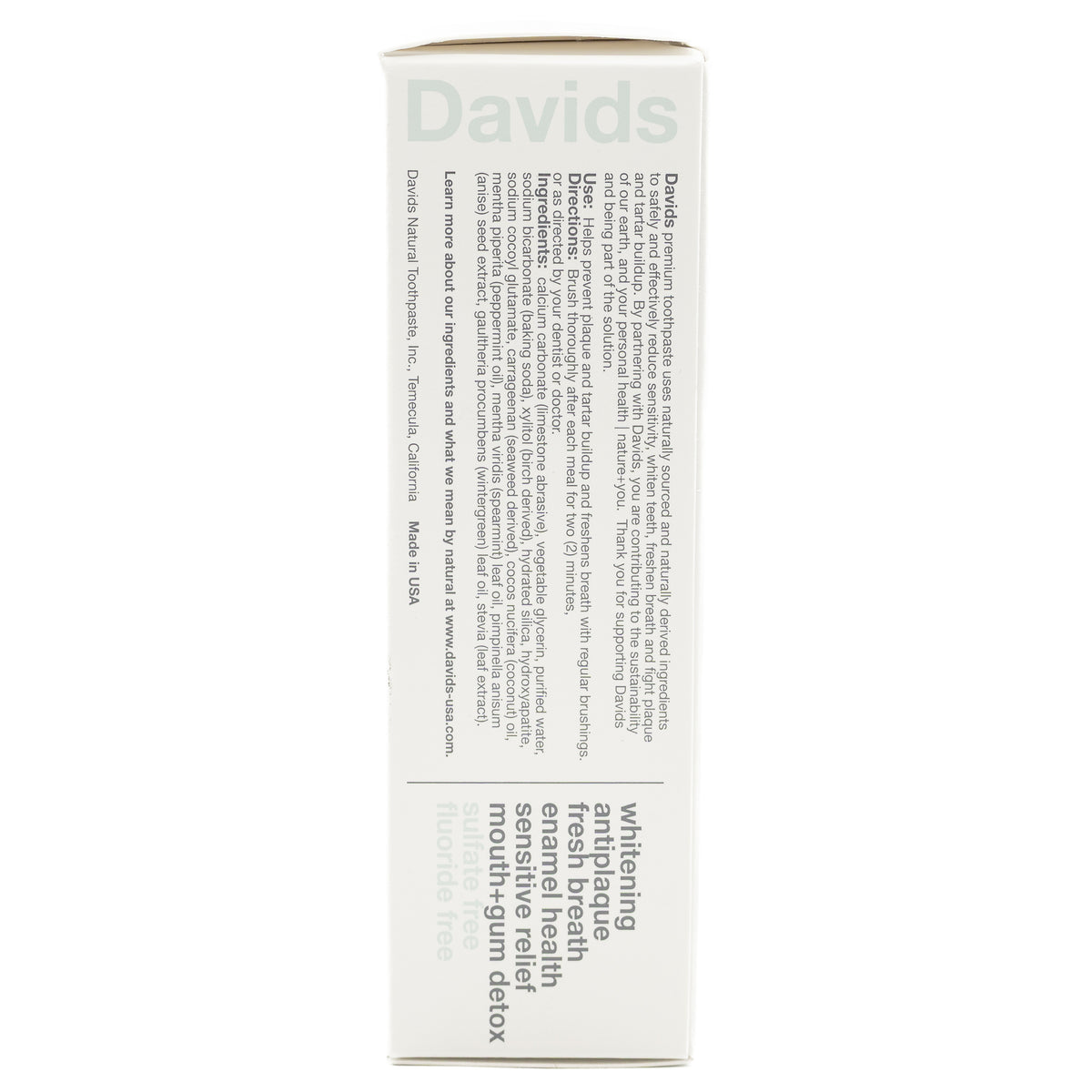Davids Natural Toothpaste Sensitive Peppermint