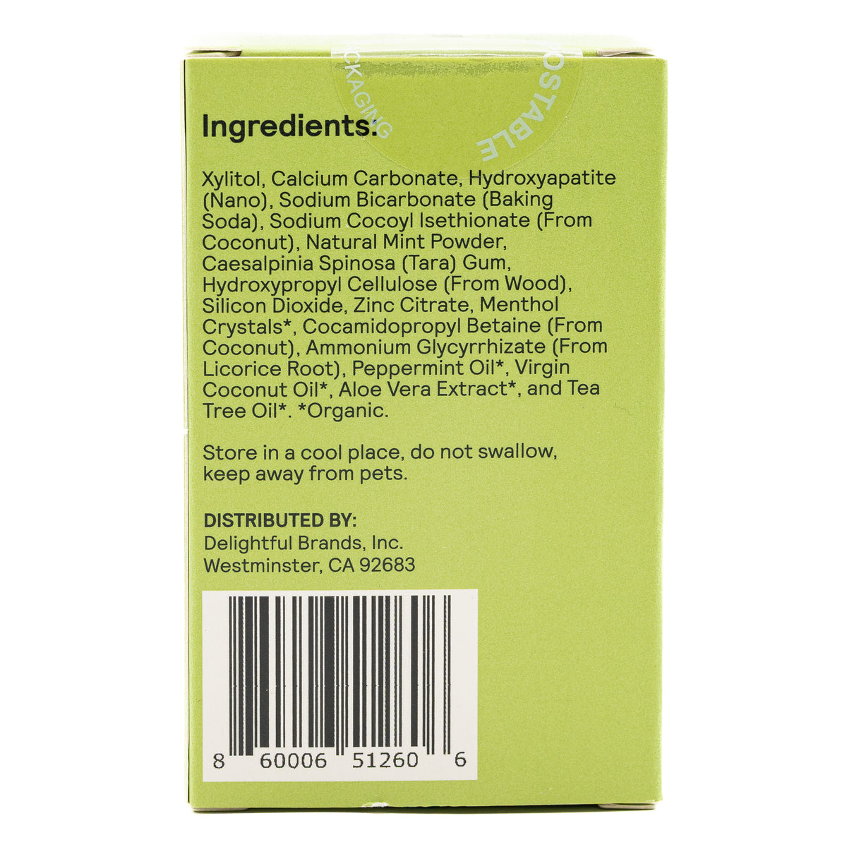 Huppy Toothpaste Tablets Peppermint Box