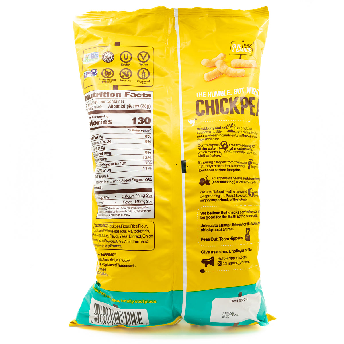 Hippeas White Cheddar 8 oz