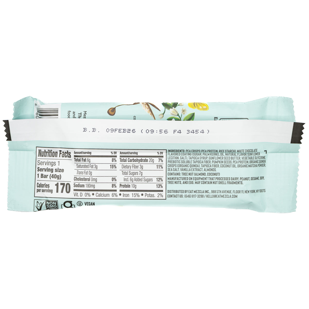 Mezcla Plant Protein Bar Matcha