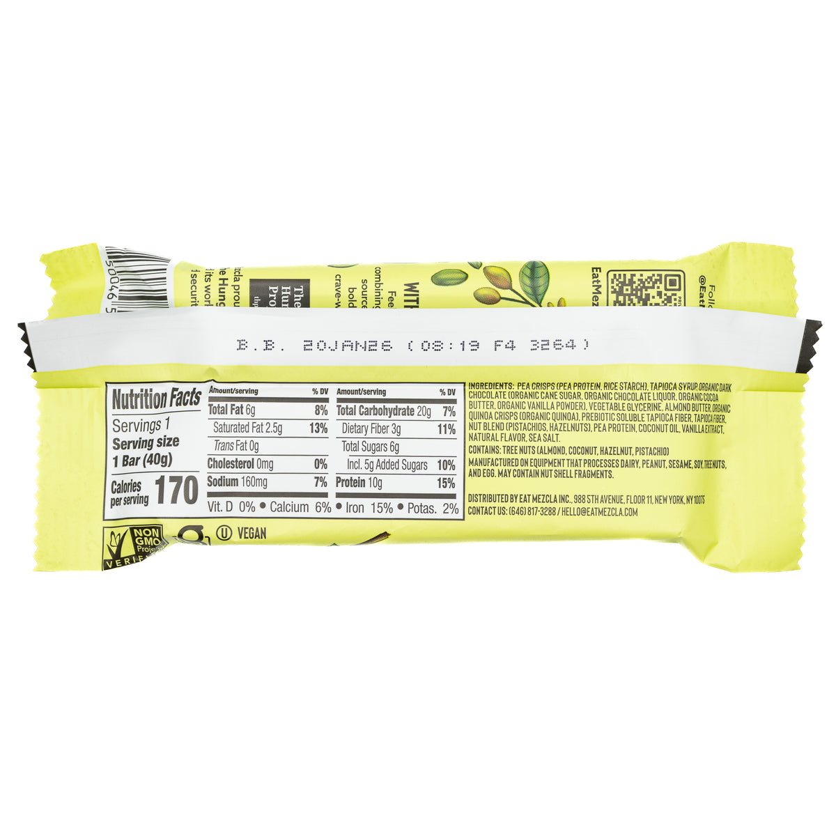 Mezcla Plant Protein Bar Italian Pistachio Chocolate