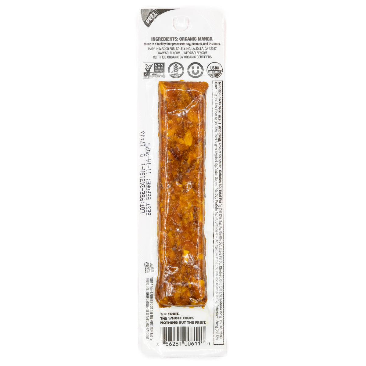 Solely Fruit Jerky Organic Mango