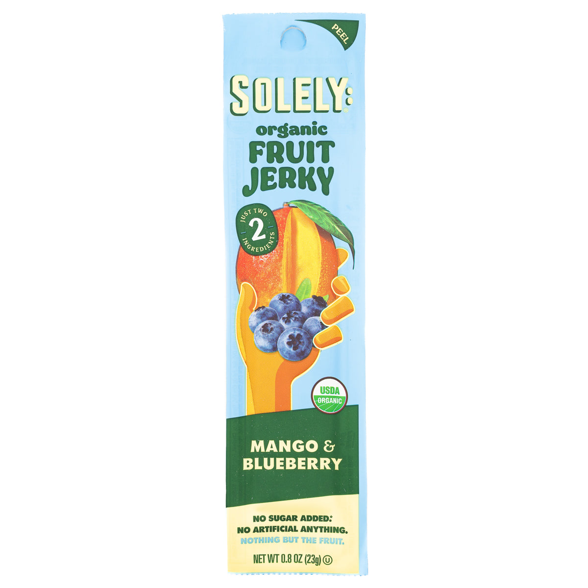 Solely Fruit Jerky Organic Mango Blueberry