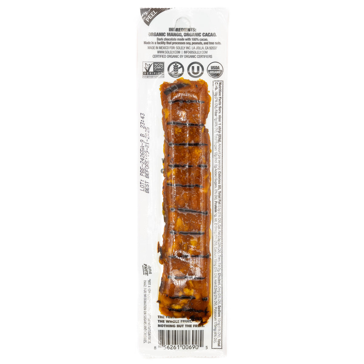 Solely Fruit Jerky Organic Mango Cacao