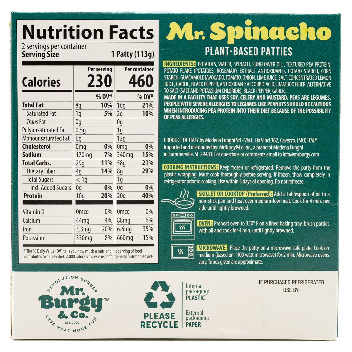 Mr Burgy Spinach Avocado