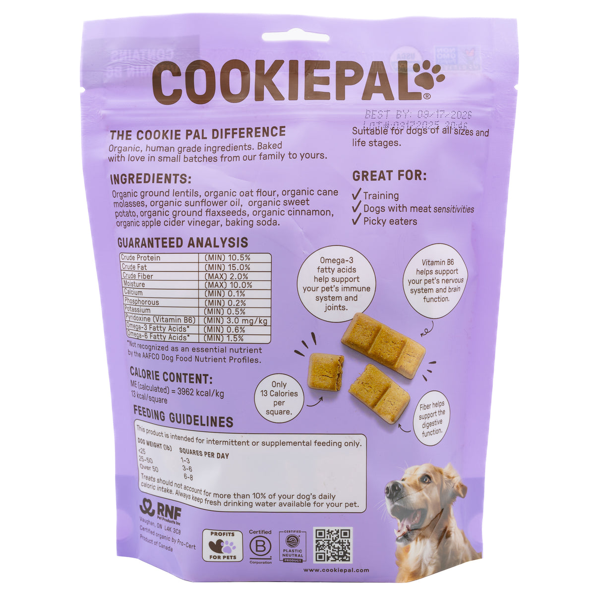 Cookie Pal Dog Treats Sweet Potato &amp; Flaxseed