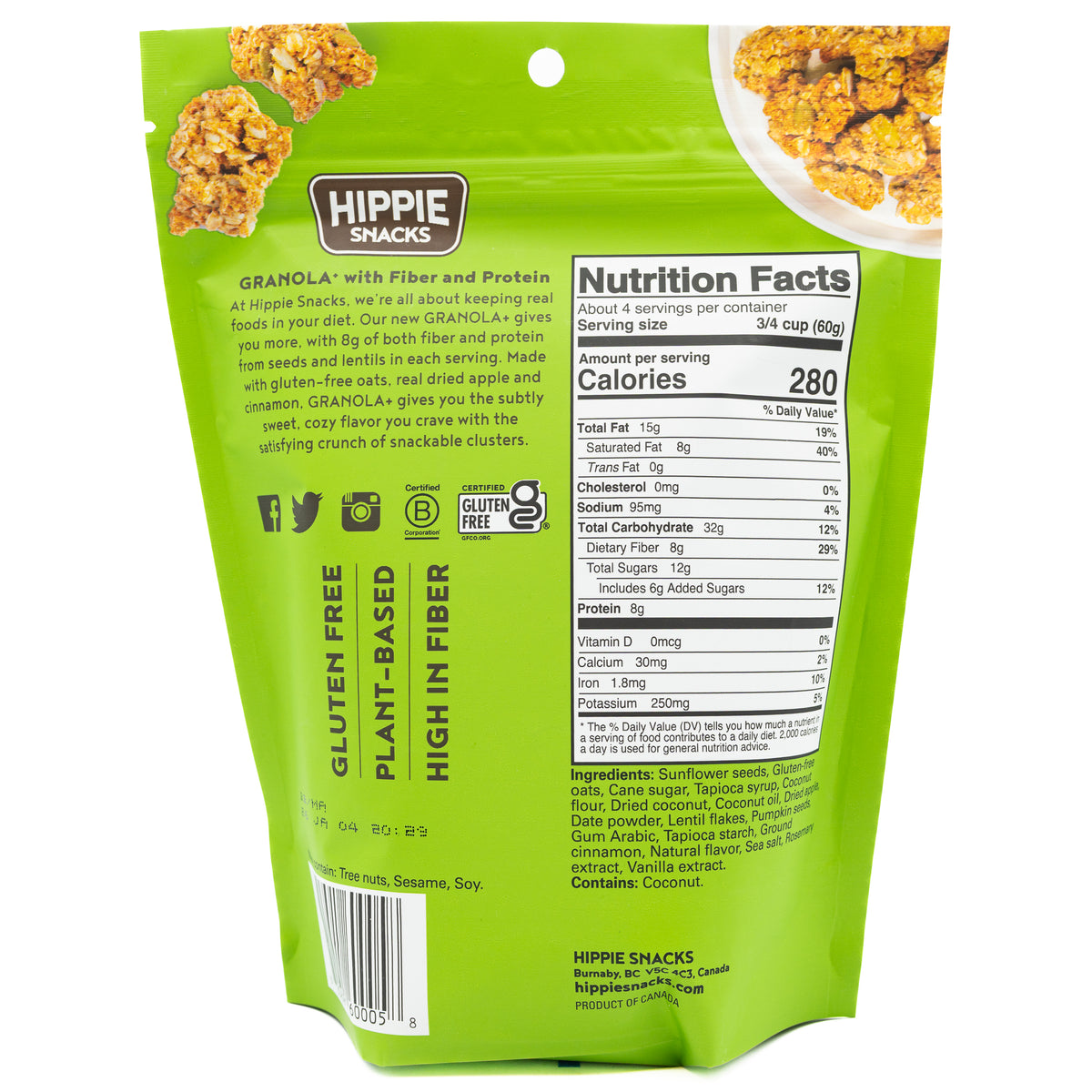 Hippie Snacks Granola Clusters Apple Cinnamon
