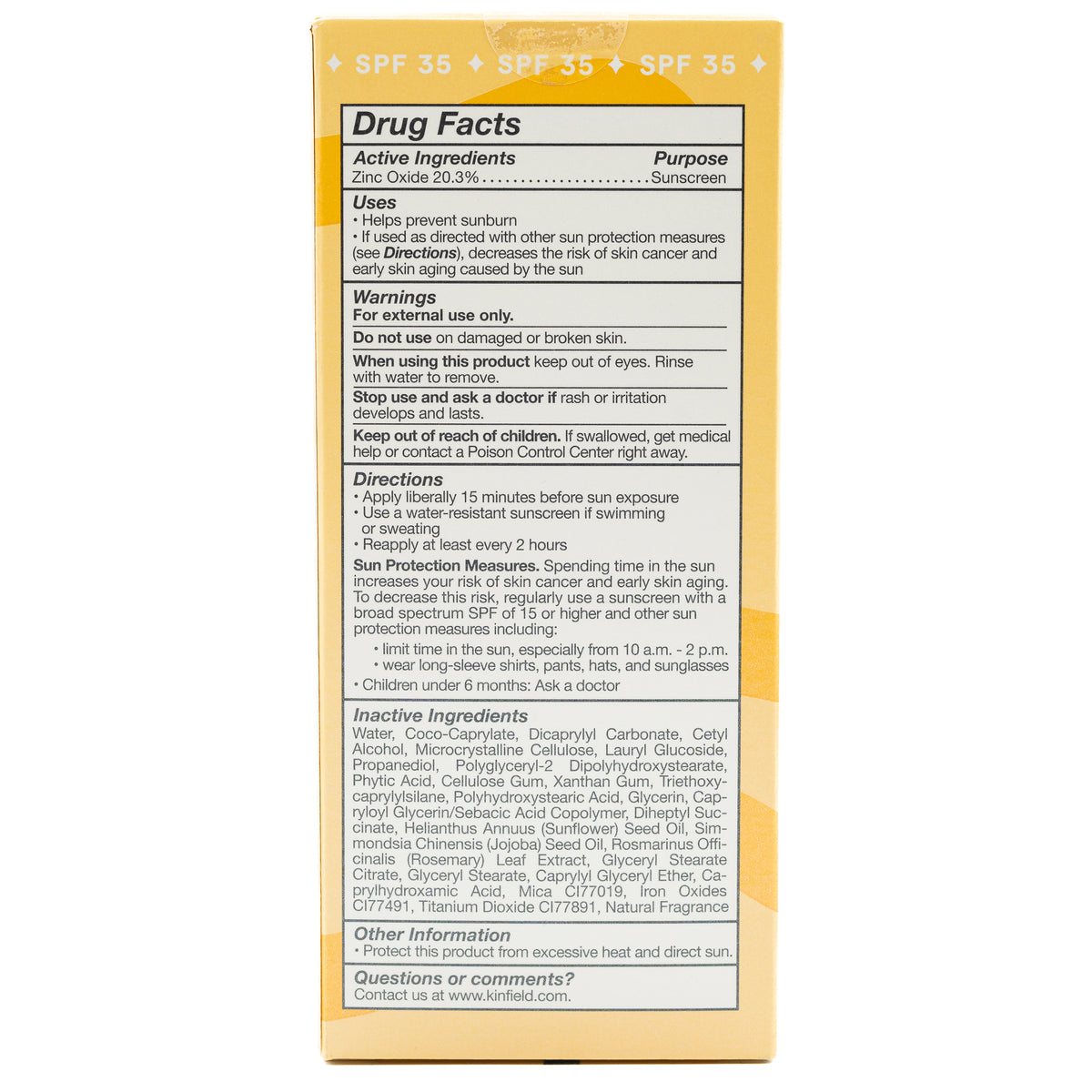Kinfield Sunscreen Sunglow