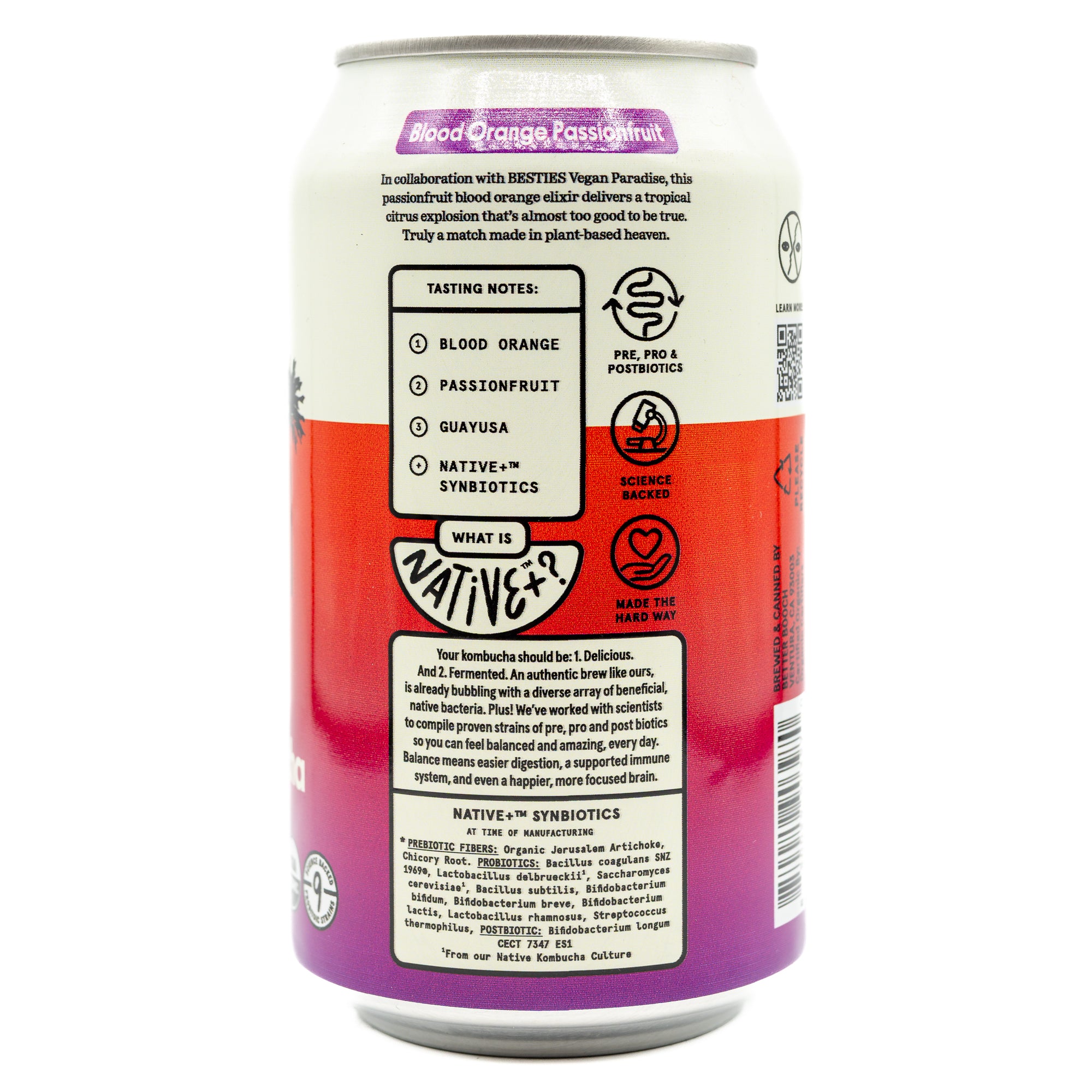BESTIES x Better Booch Kombucha Passionfruit Blood Orange
