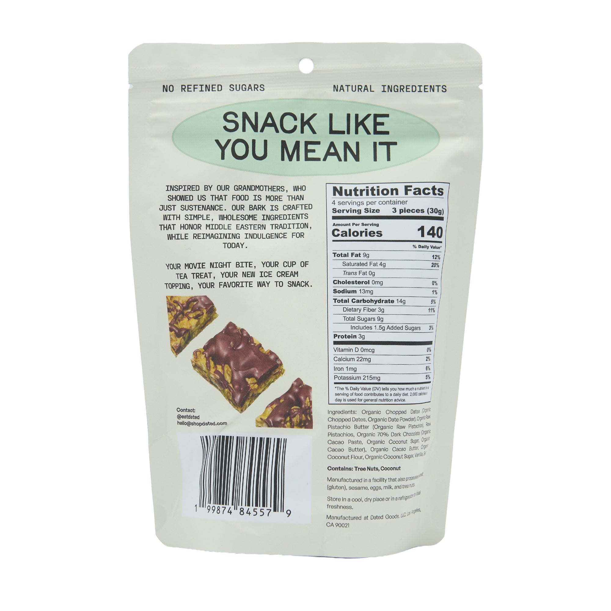 Dated Date & Nut Bark Pistachio