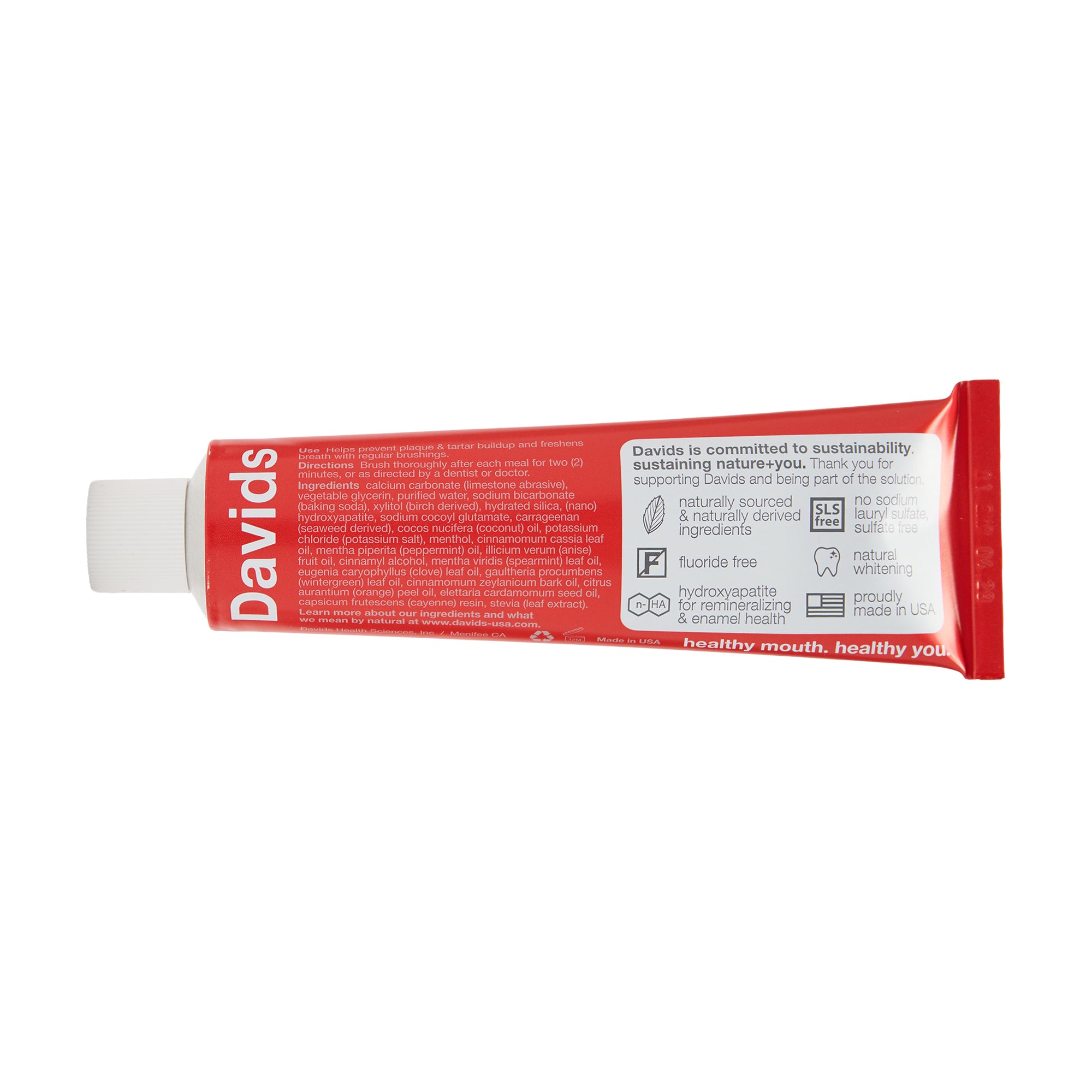 Davids Natural Toothpaste Whitening + Enamel Health Cinnamon