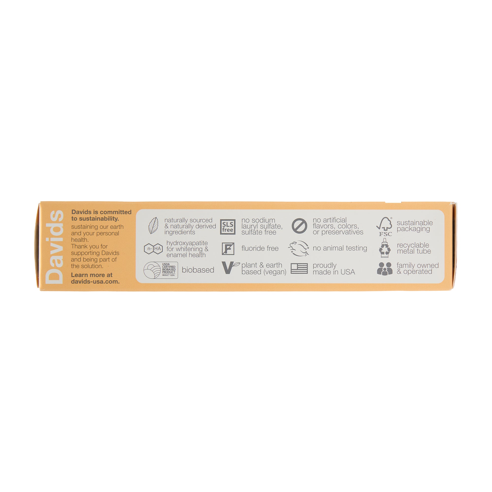 Davids Natural Toothpaste Orange + Vanilla