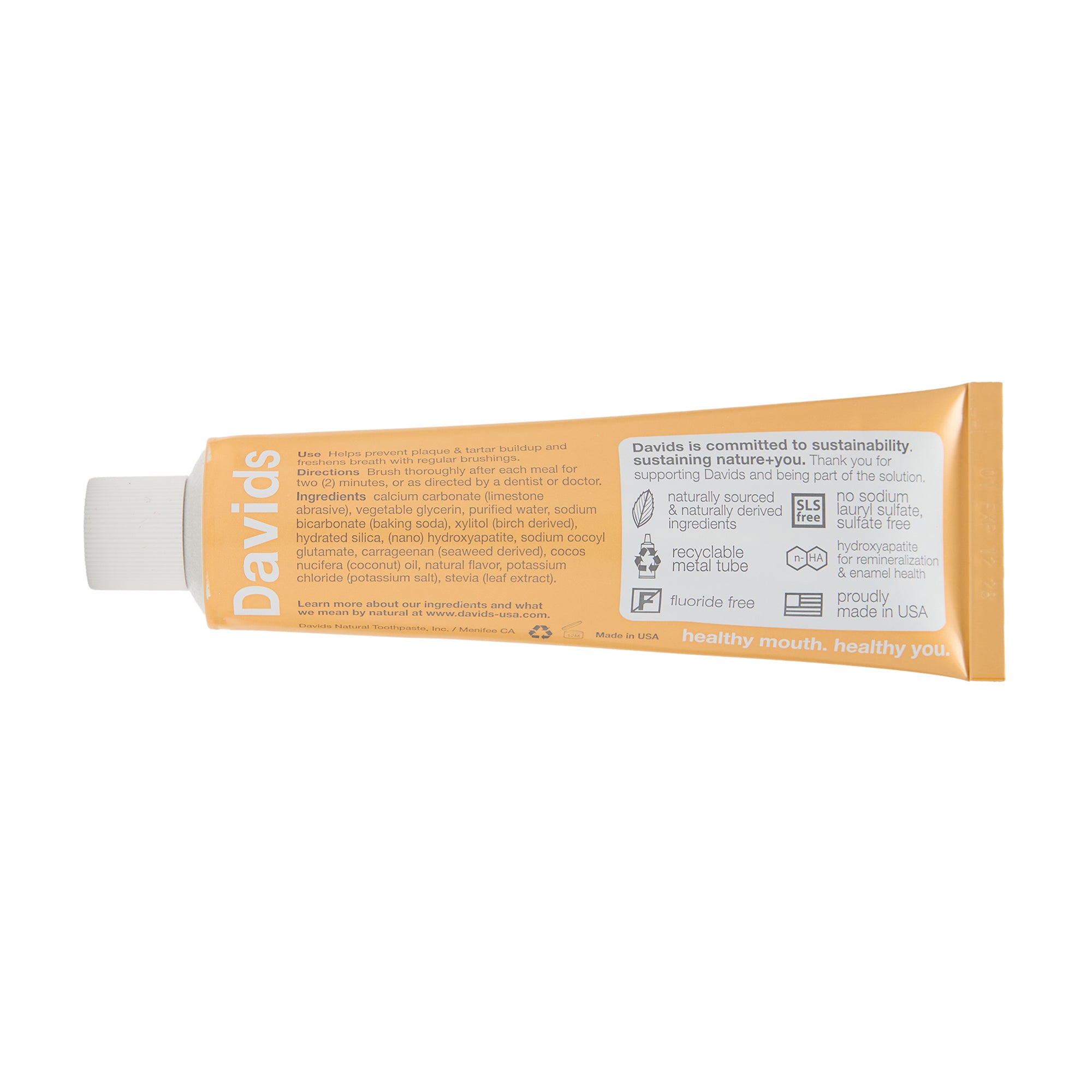 Davids Natural Toothpaste Orange + Vanilla
